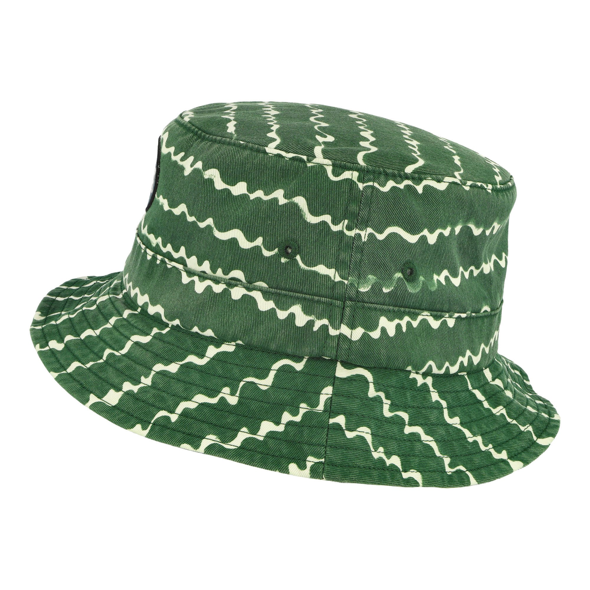 Parra Broken Waves Bucket Hat Washed Green Bucket Hats Close-up | Overkill