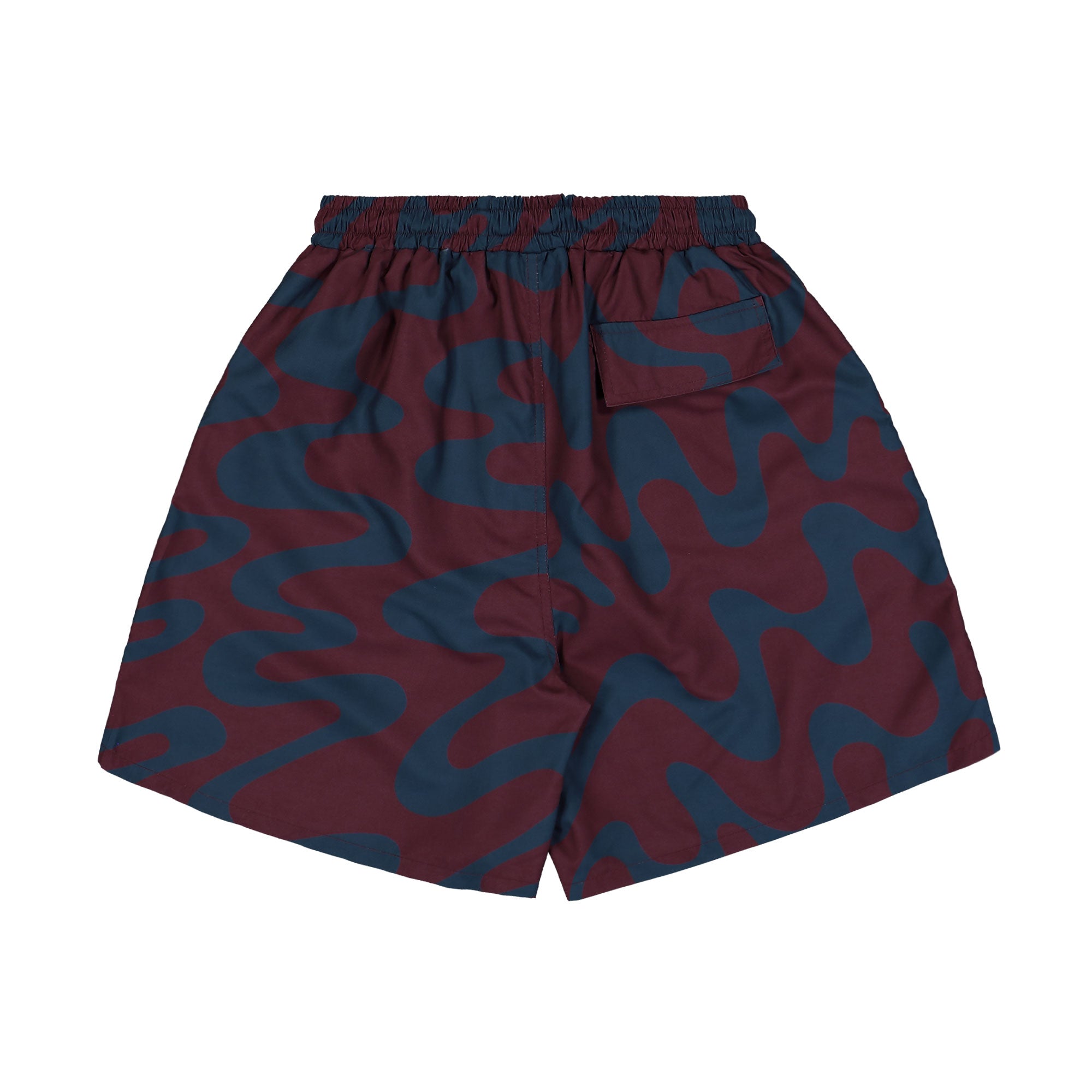 Parra Splashed Swim Shorts Burgundy Swimwear Close-up | Overkill