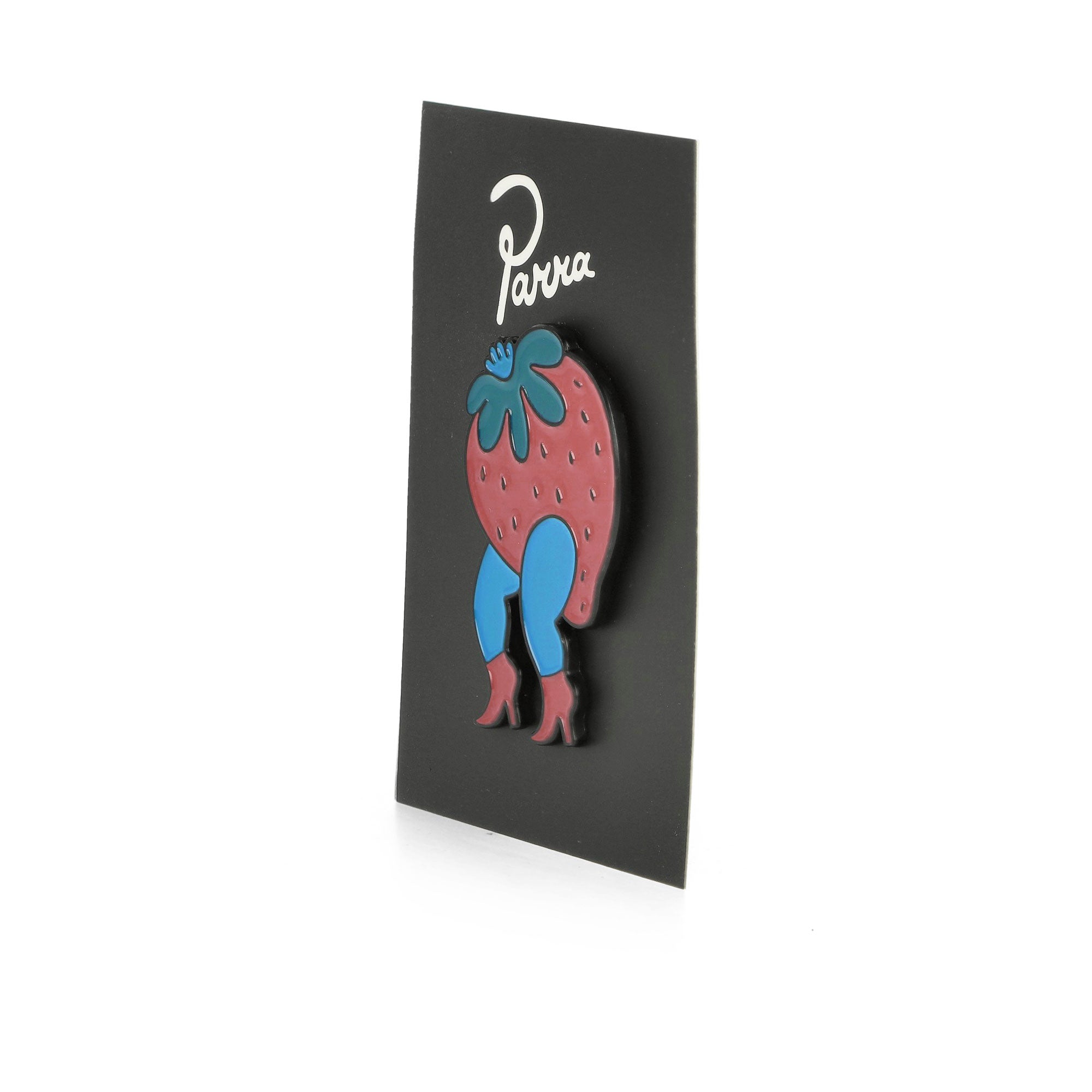Parra Stupid Strawberry Enamel Pin Red Various Detail view | Overkill