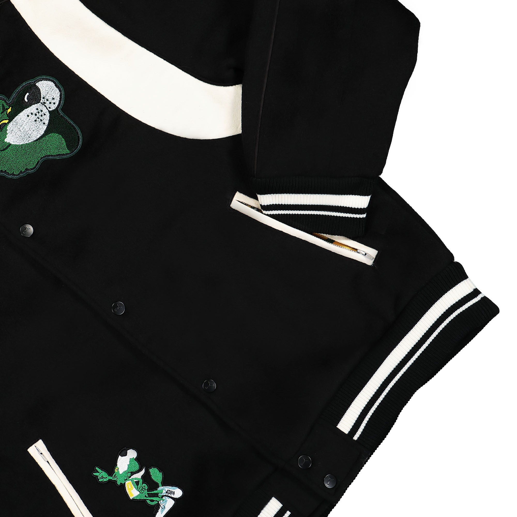Puma The Mascot T7 College Jacket Puma Black Bomber & Varsity Jackets Detailfoto | Overkill