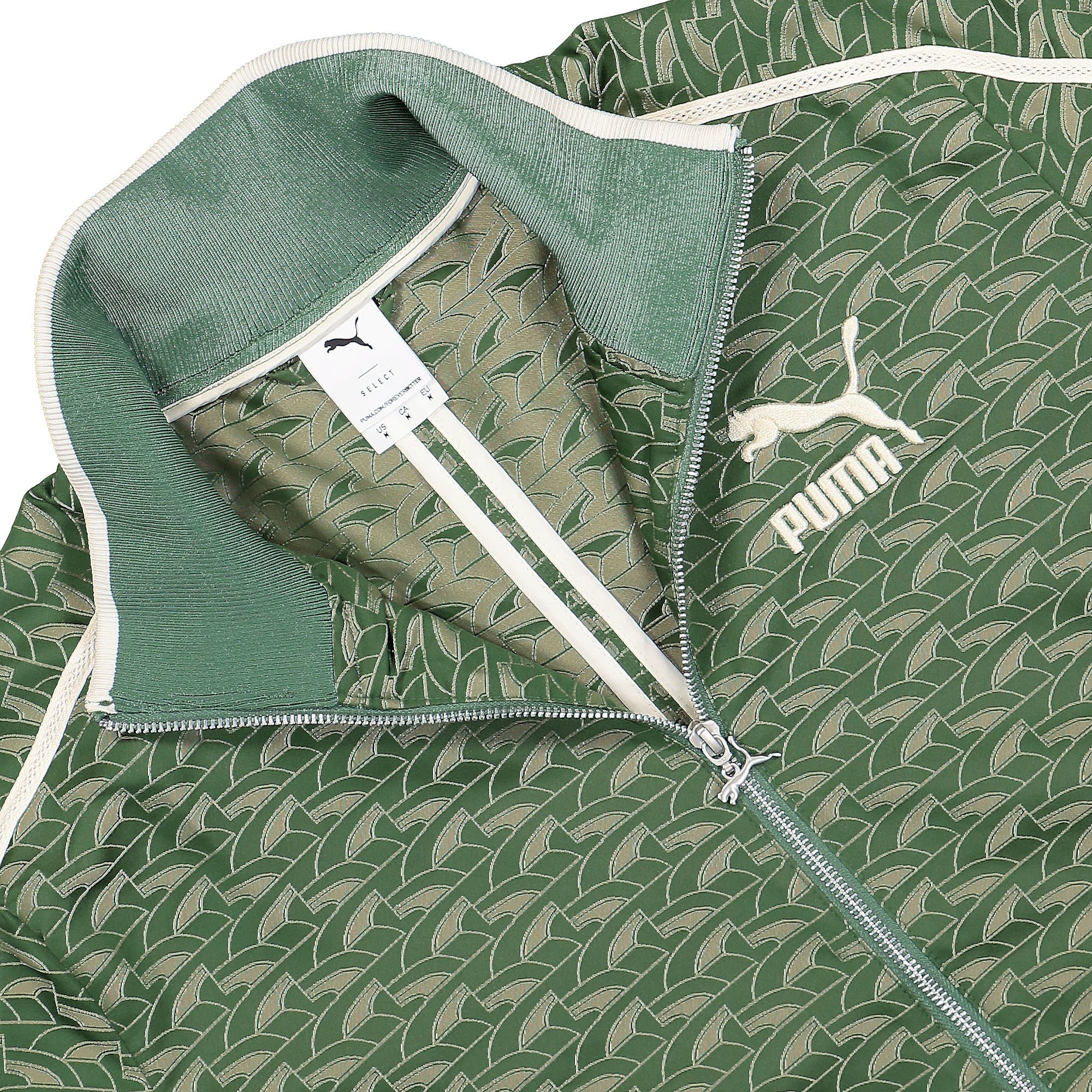Puma Players Lounge T7 Woven Track Jacket Deep Forest AOP Track Jackets Close-up | Overkill