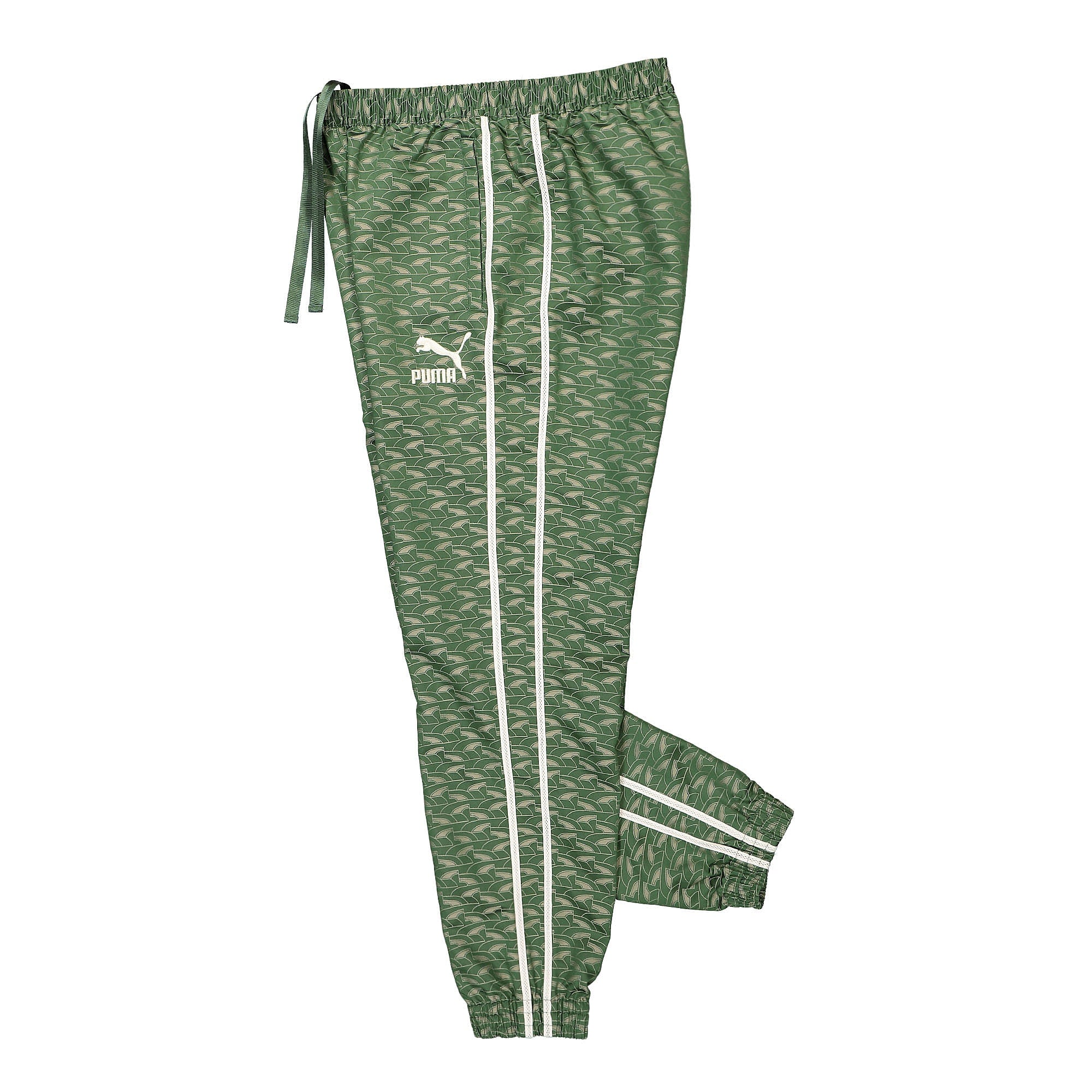 Puma Players Lounge T7 Woven Track Pants Deep Forest AOP Sweat & Track Pants Close-up | Overkill