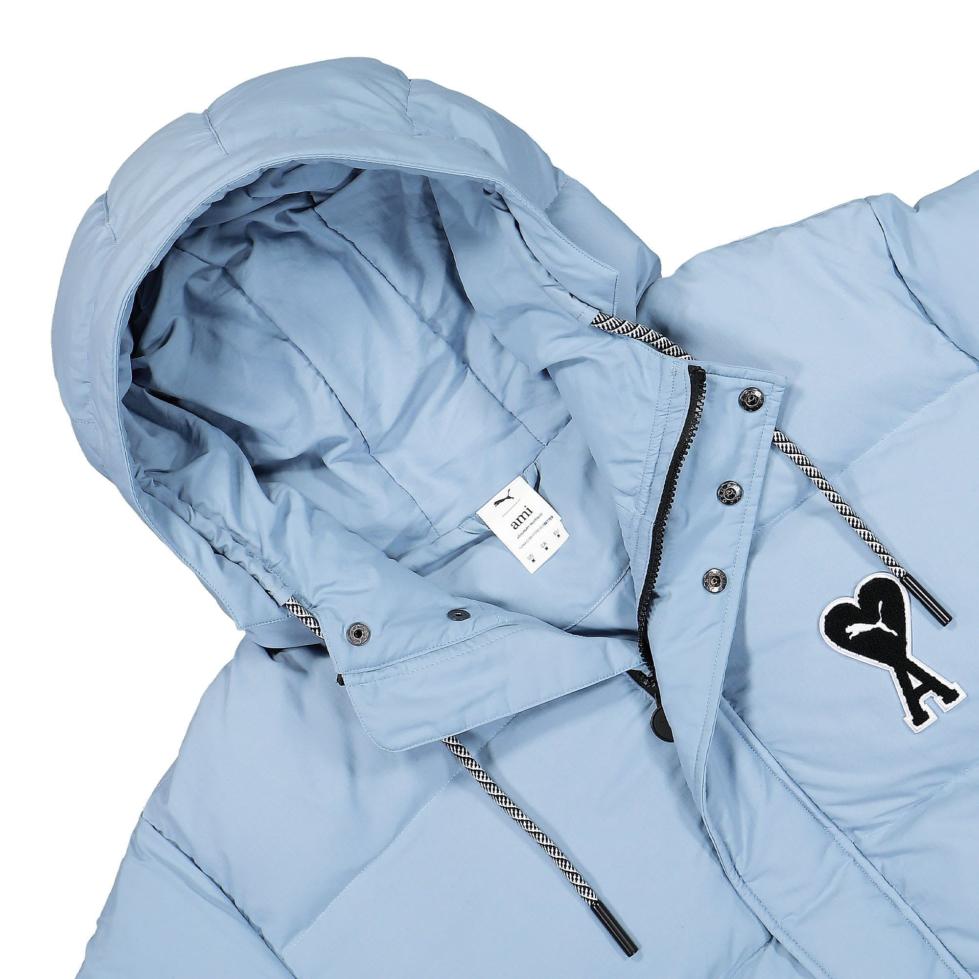 Puma AMI x Puma Puffer Jacket Faded Denim Puffer Jackets Close-up | Overkill