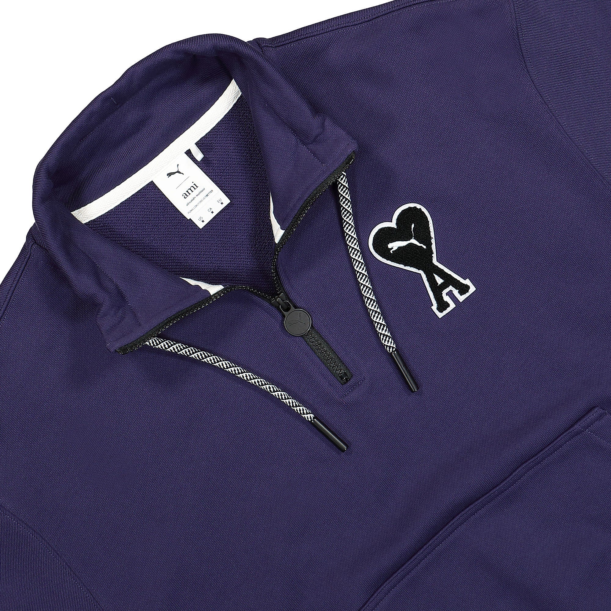 Puma AMI x Puma Half Zip Sweatshirt Deep Plum Sweatshirts Close-up | Overkill