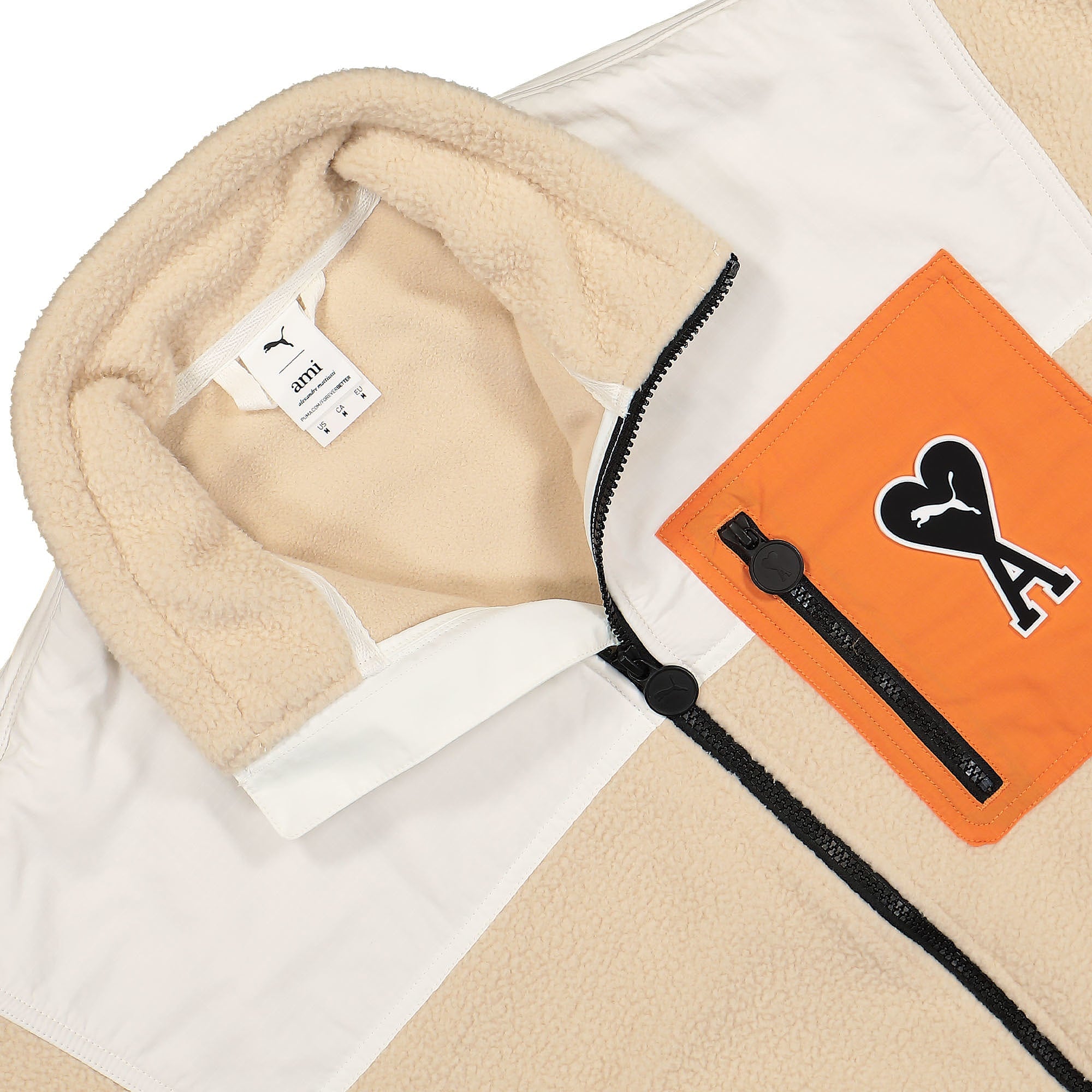 Puma AMI x Puma Sherpa Jacket Light Sand Jackets Close-up | Overkill