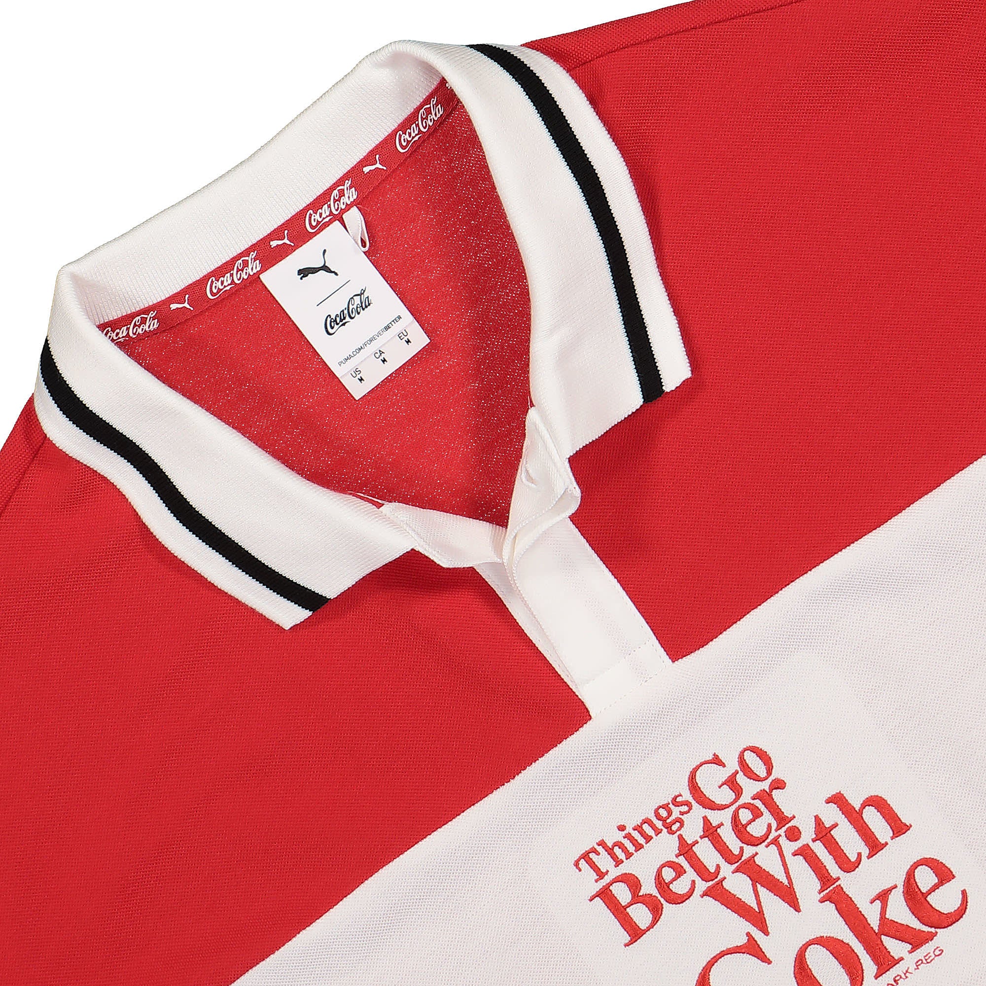 Puma Coca Cola x Puma Polo Racing Red Polo Shirts Close-up | Overkill
