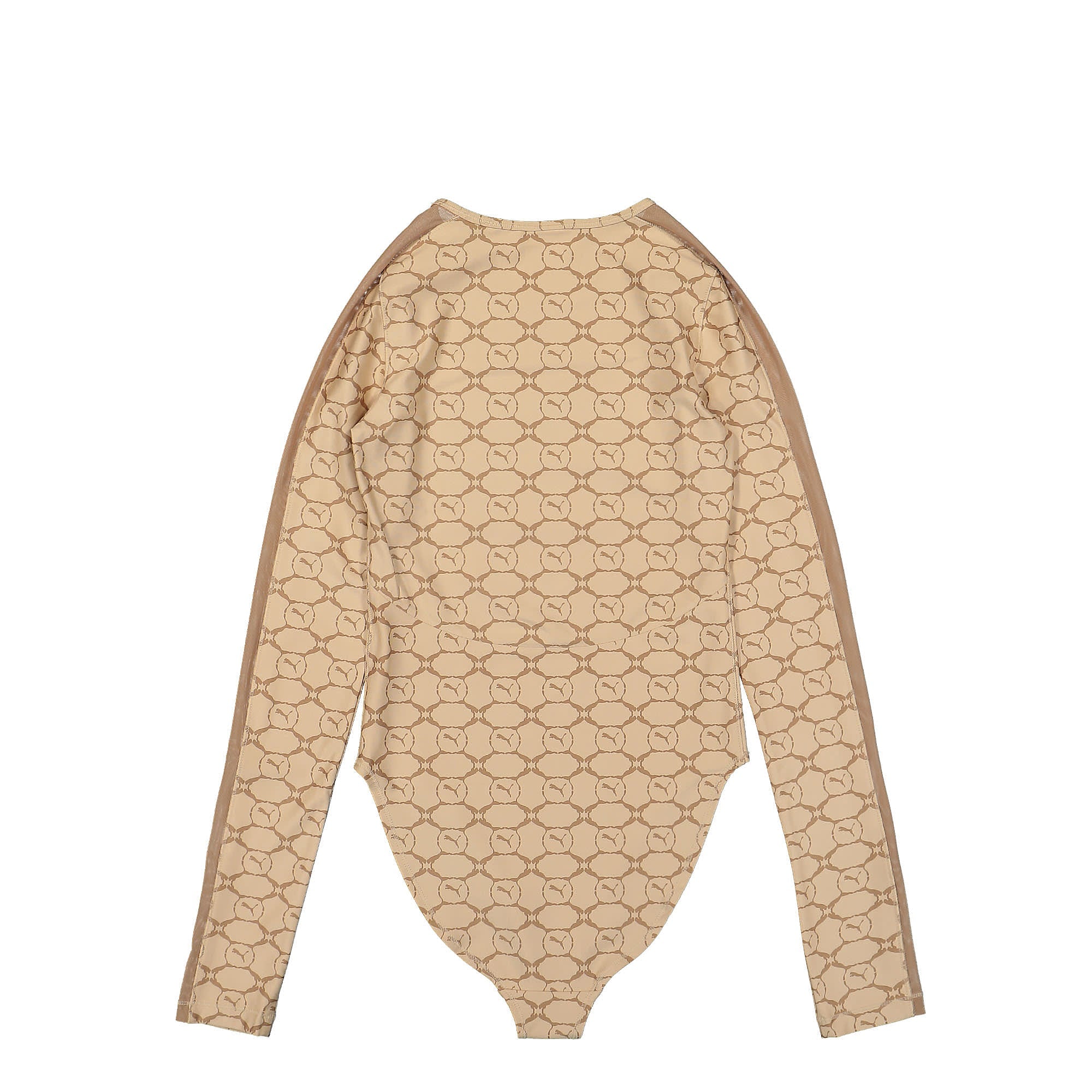Puma Wmns Luxe Sport T7 Bodysuit Light Sand - Desert Tan AOP Longsleeves Material | Overkill