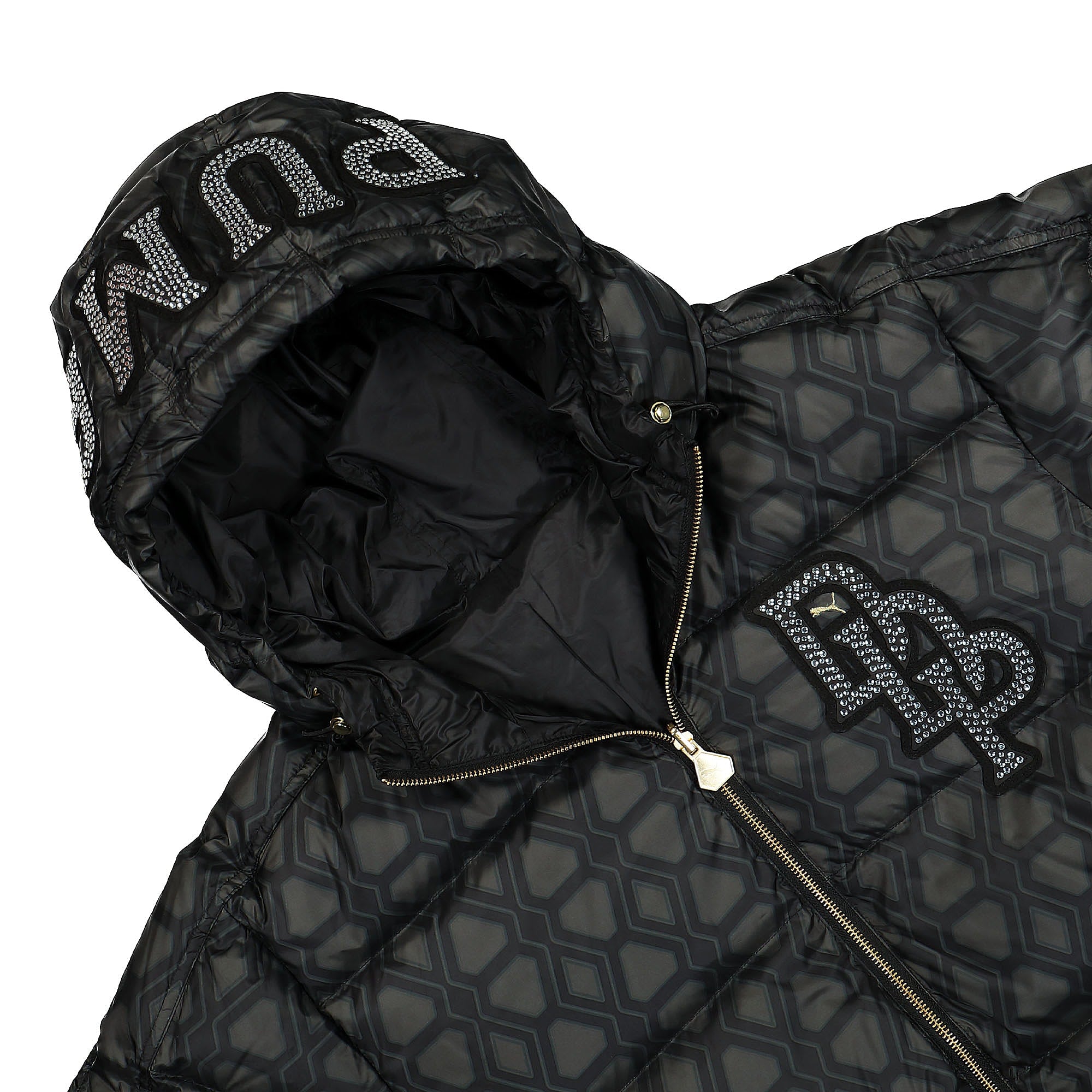 Puma Dapper Dan x Puma Reversible Bomber Jacket Puma Black Puffer Jackets Material | Overkill