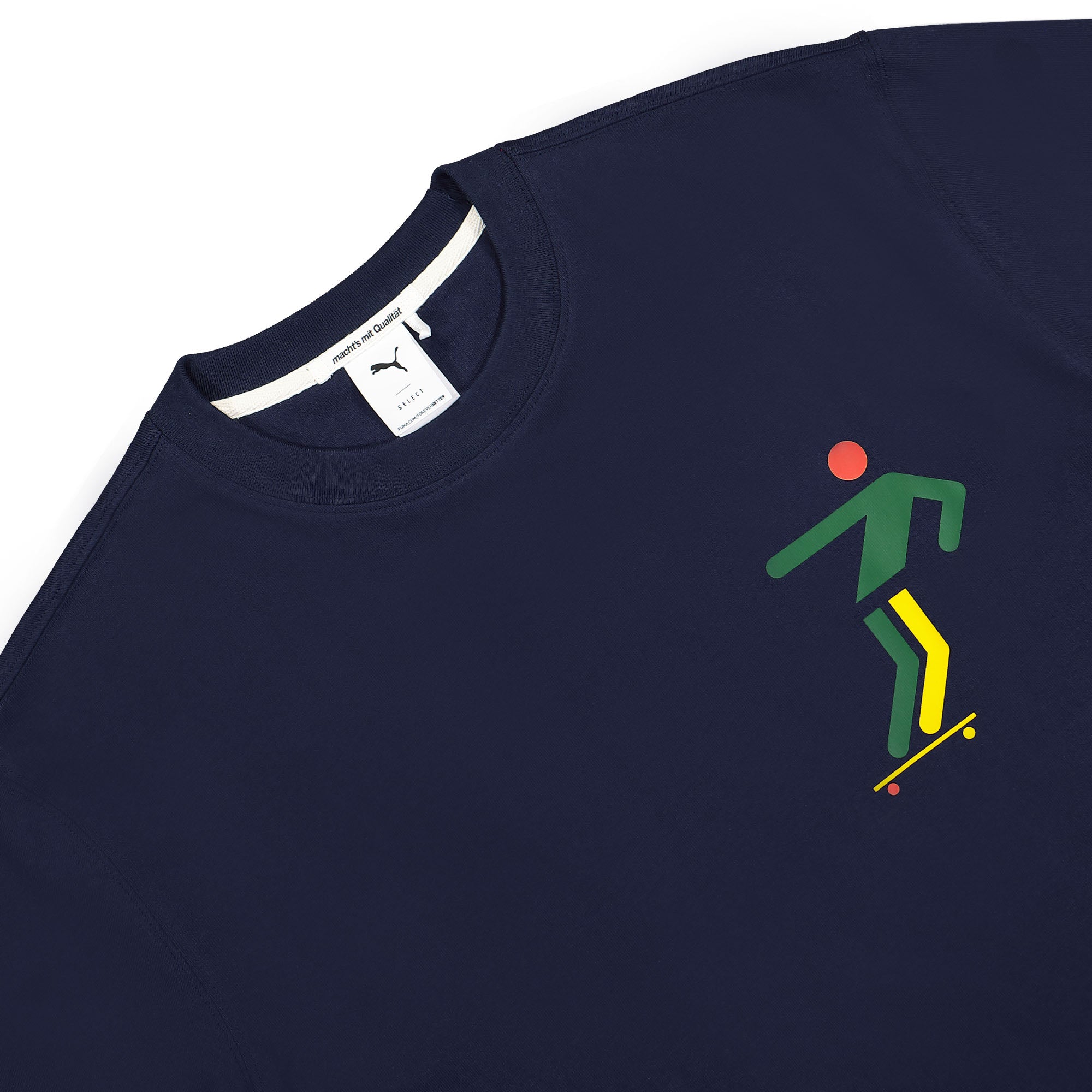 Puma MMQ Heroes Graphic T-Shirt Puma Navy T-Shirts Close-up | Overkill