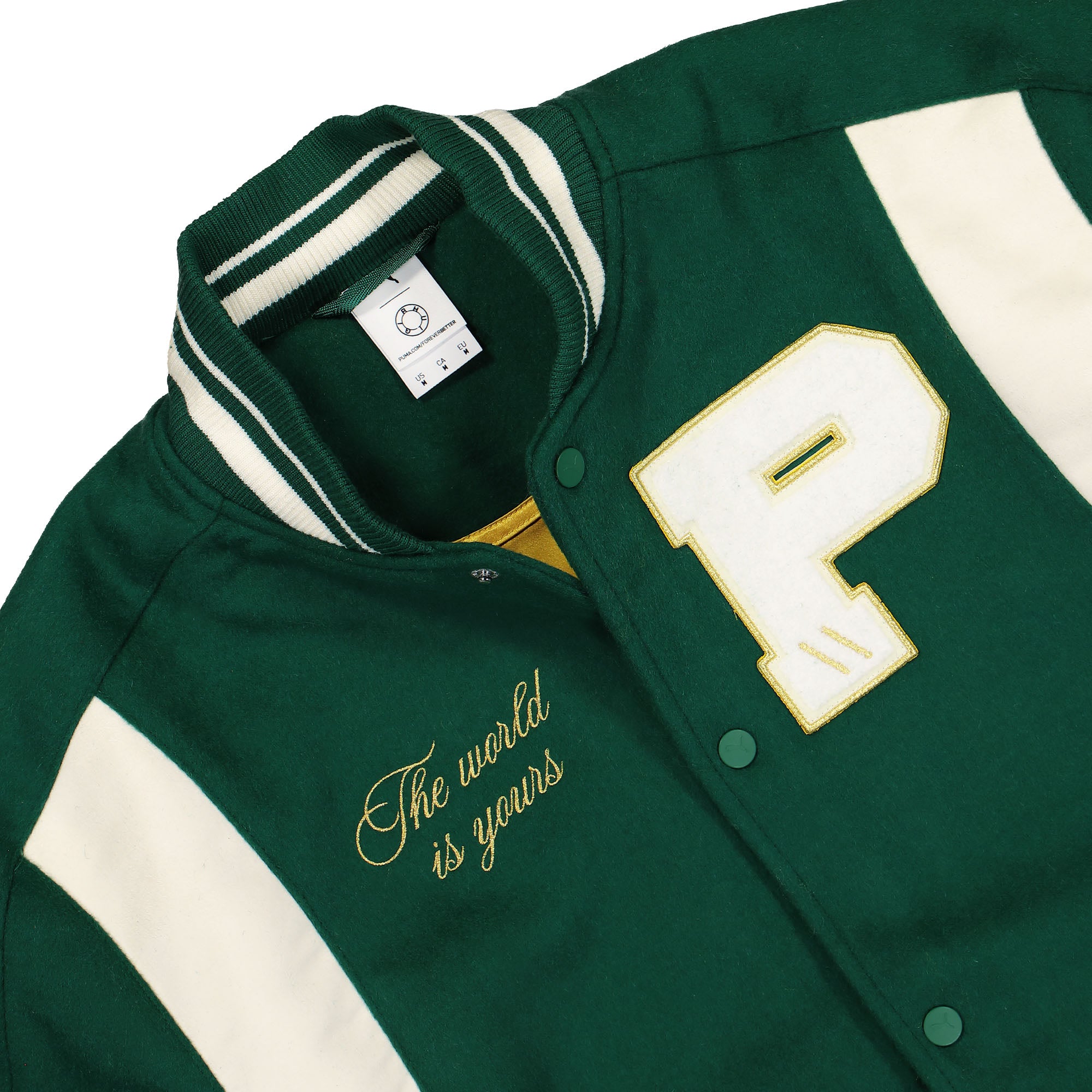 Puma RHUIGI x Puma Varsity Jacket Evergreen Bomber & Varsity Jackets Material | Overkill