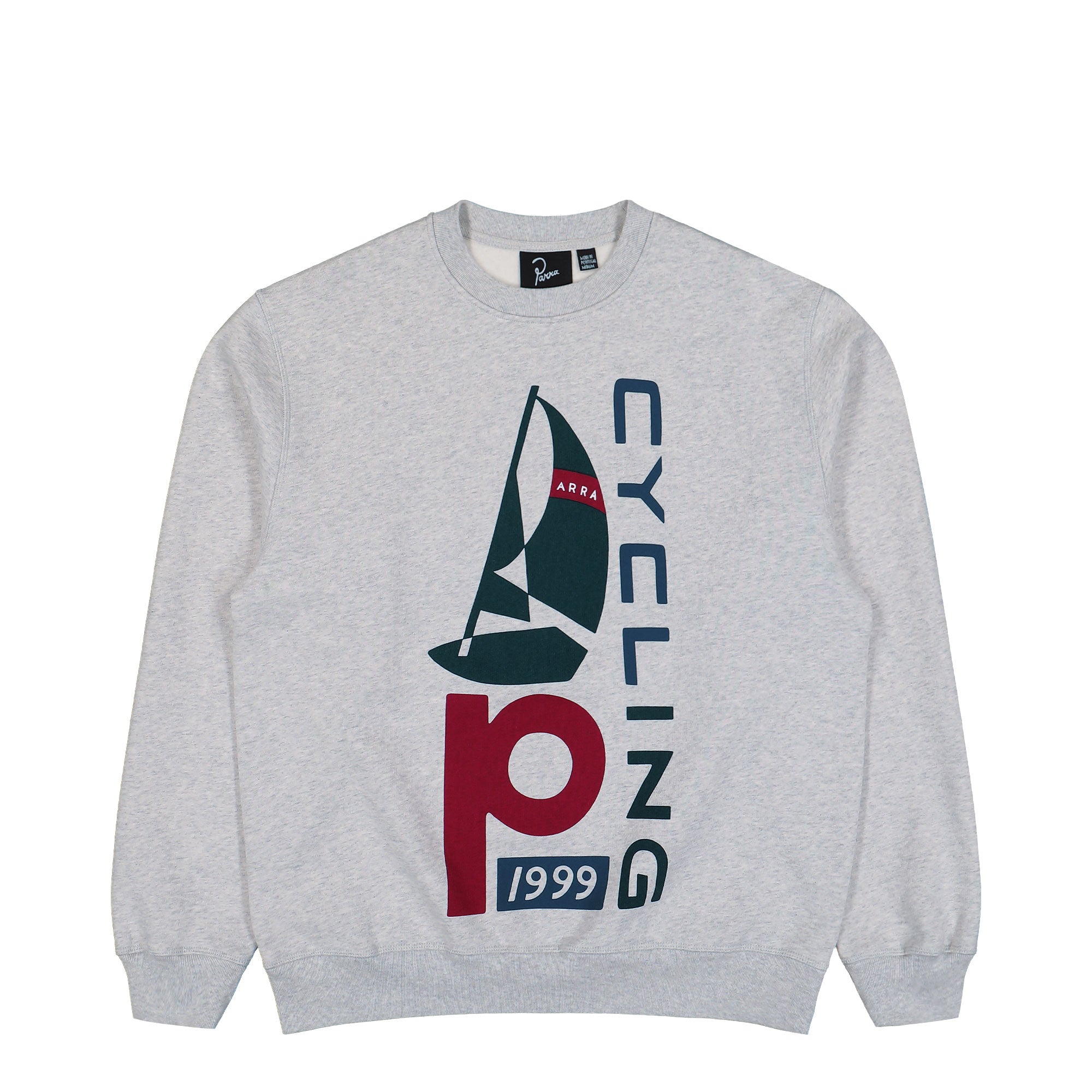 Parra Sail Bike Crew Neck Sweatshirt Heather Grey Sweatshirts 54125 | Overkill