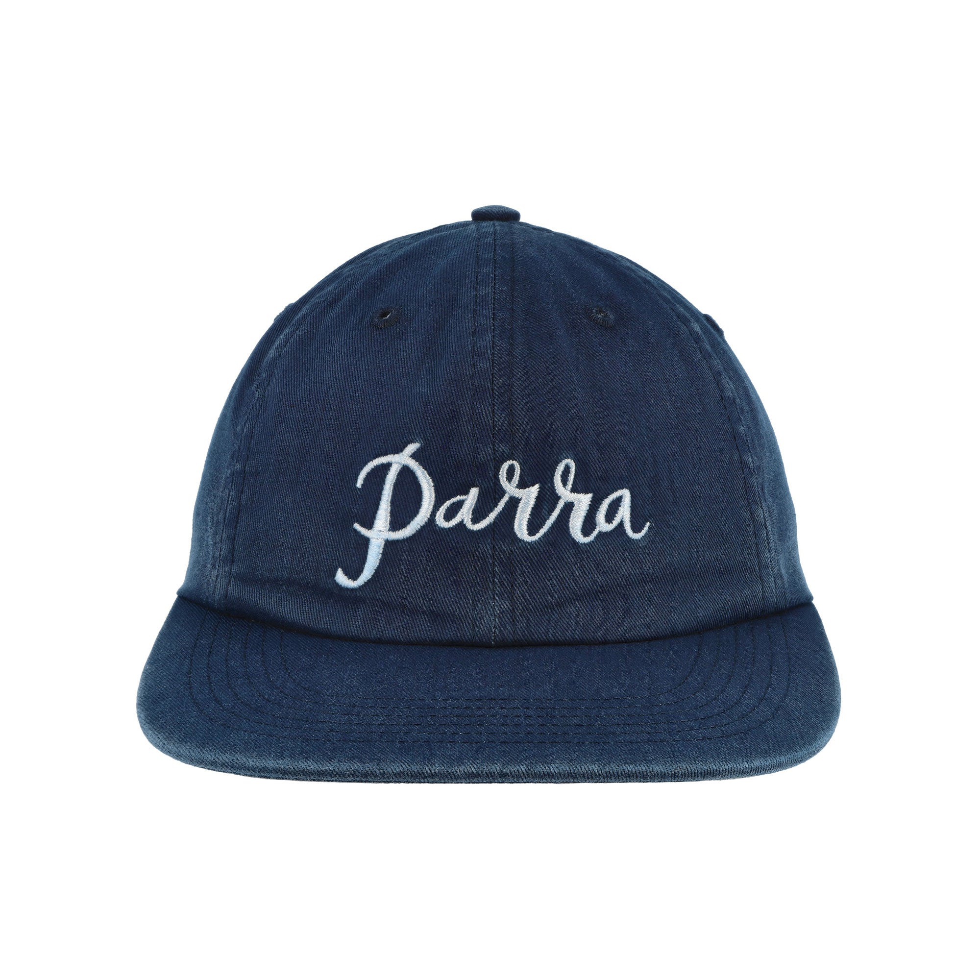 Parra Scripted 6 Panel Hat Navy Blue Basecap 54381 Detail View 1 | Overkill