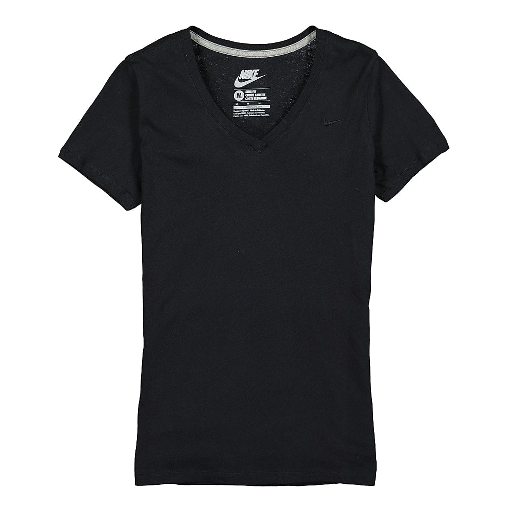 Nike Wmns V-Neck Embroidered Swoosh Tee Black T-Shirts 547468 010 | Overkill
