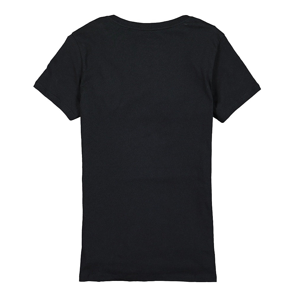 Nike Wmns V-Neck Embroidered Swoosh Tee Black T-Shirts Material | Overkill