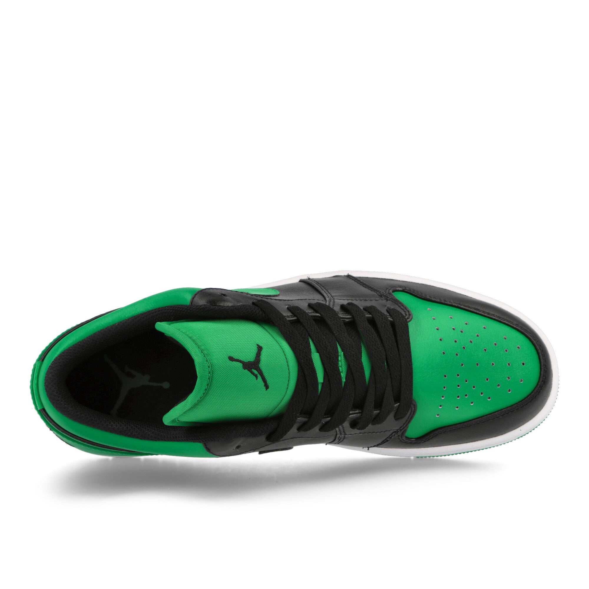 Jordan Air Jordan 1 Low Black / Black - Lucky Green - White Low Top Sneakers Detailfoto | Overkill
