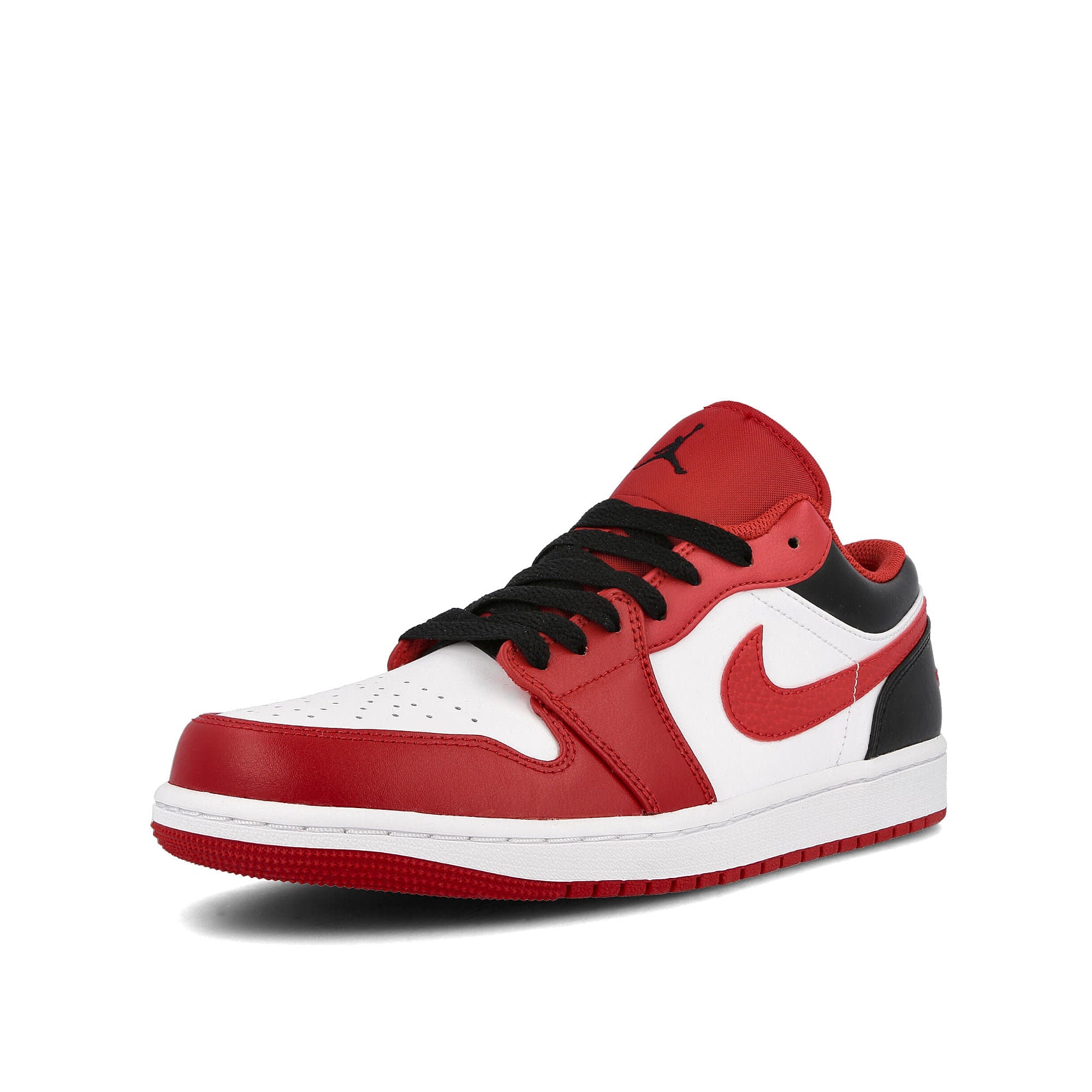 Jordan Air Jordan 1 Low White / Gym Red - Black Low Top Sneakers Close Up | Overkill