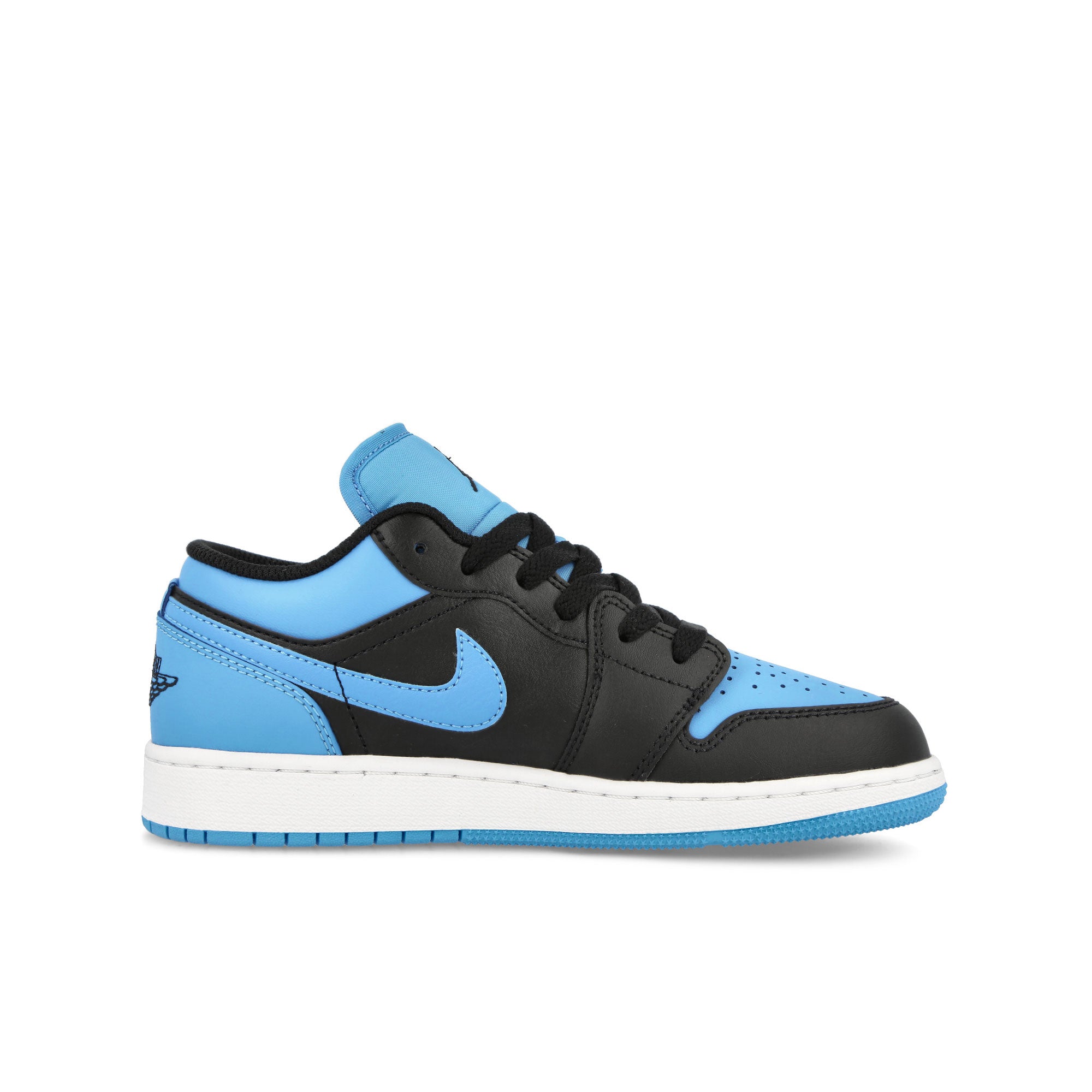 Jordan Air Jordan 1 Low GS Black-Black - University Blue - White Low Top Sneakers Silhouette | Overkill