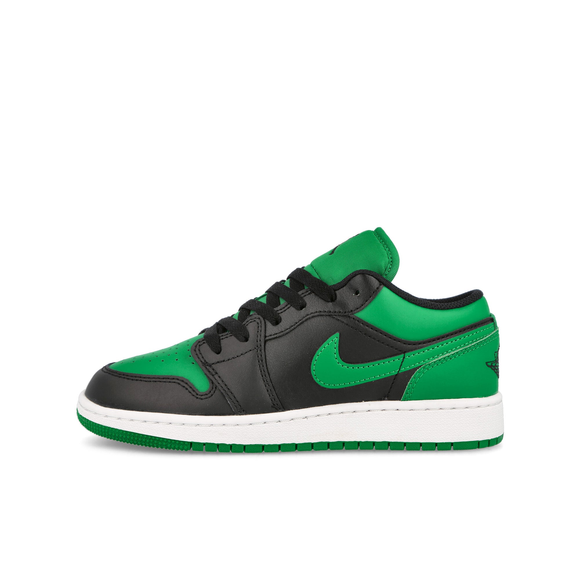 Jordan Air Jordan 1 Low GS Black / Black - Lucky Green - White Low Top Sneakers 553560 065 | Overkill