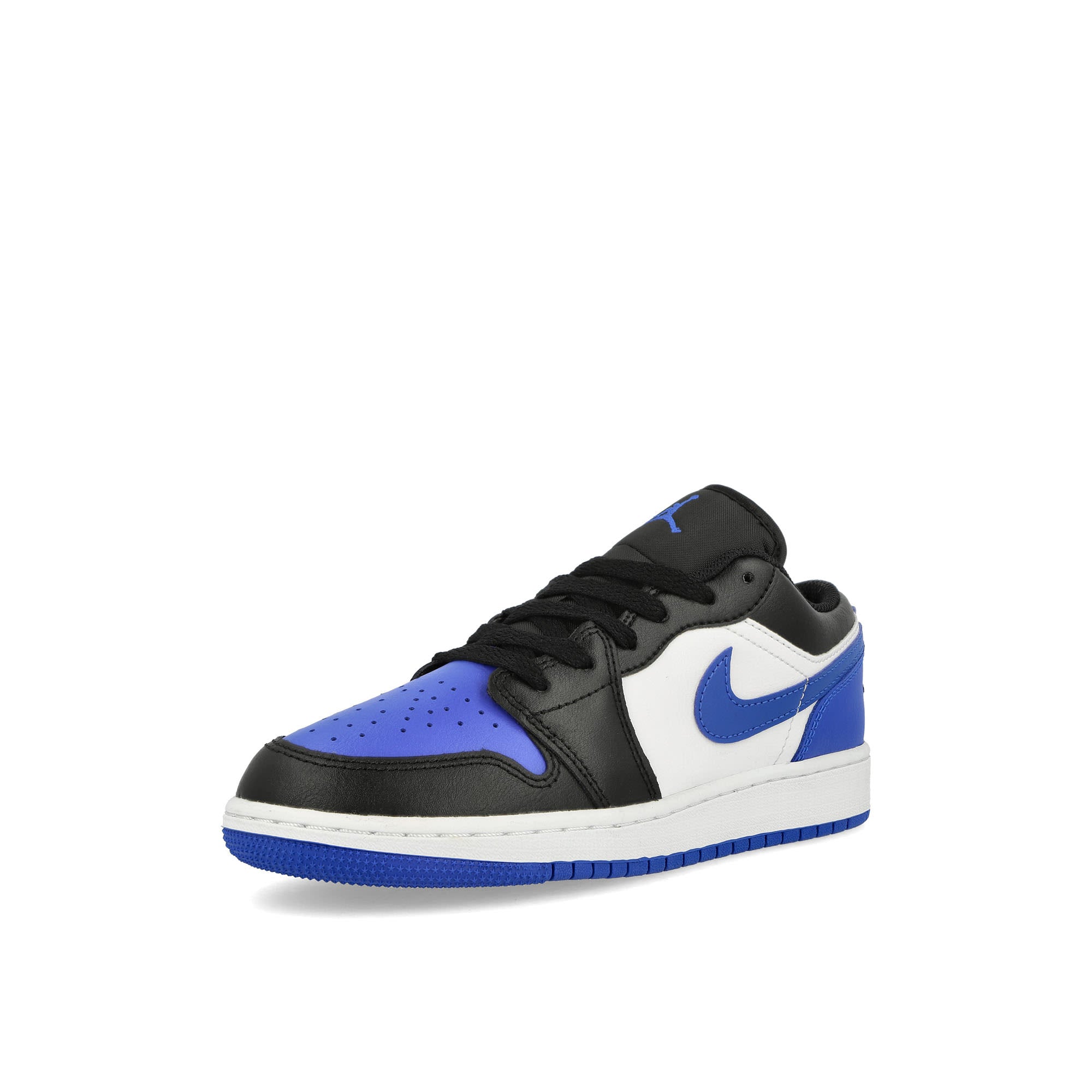 Jordan Air Jordan 1 Low GS White-Royal Blue - Black - White Low Top Sneakers Close Up | Overkill