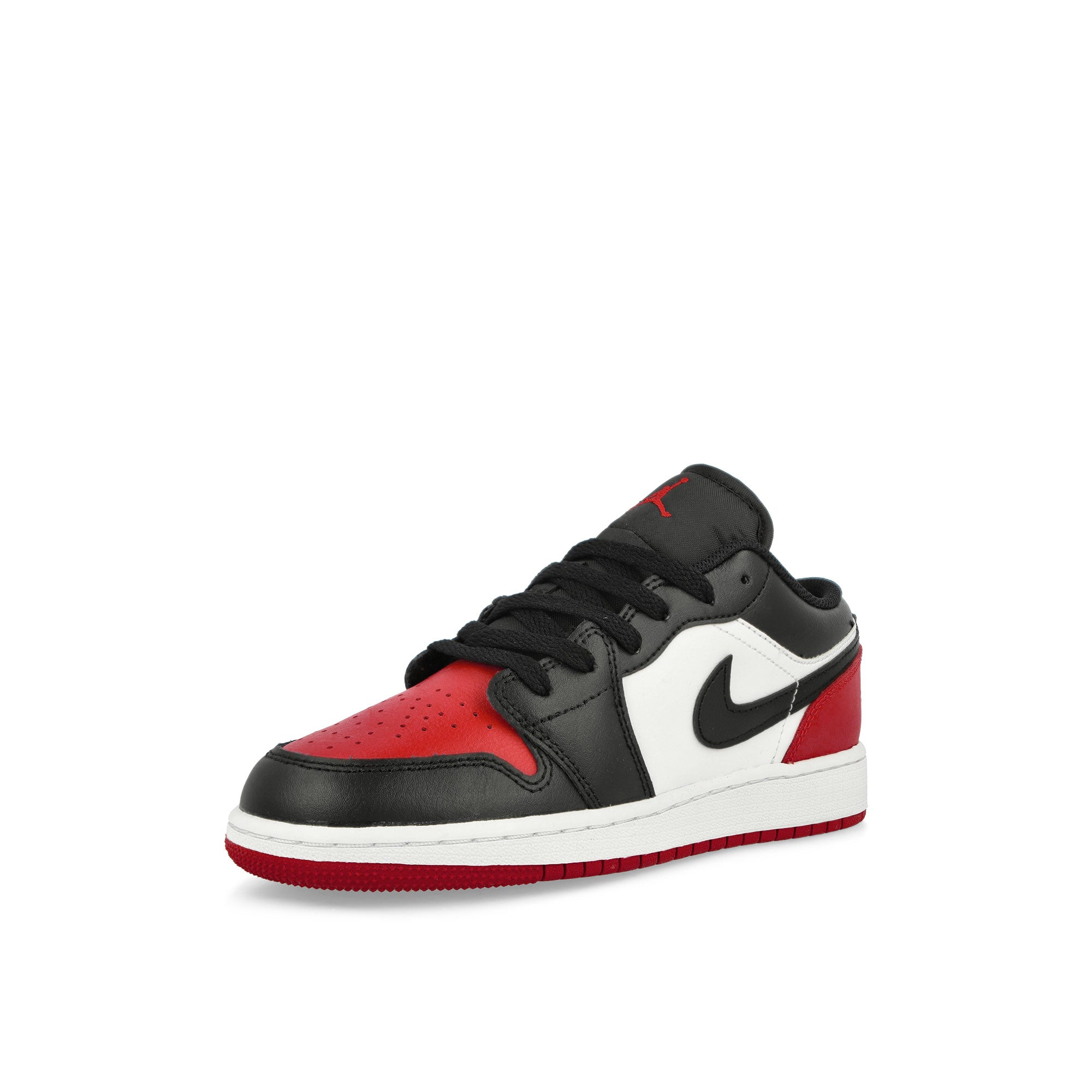 Jordan Air Jordan 1 Low GS White-Black - Varsity Red - White Low Top Sneakers Close Up | Overkill