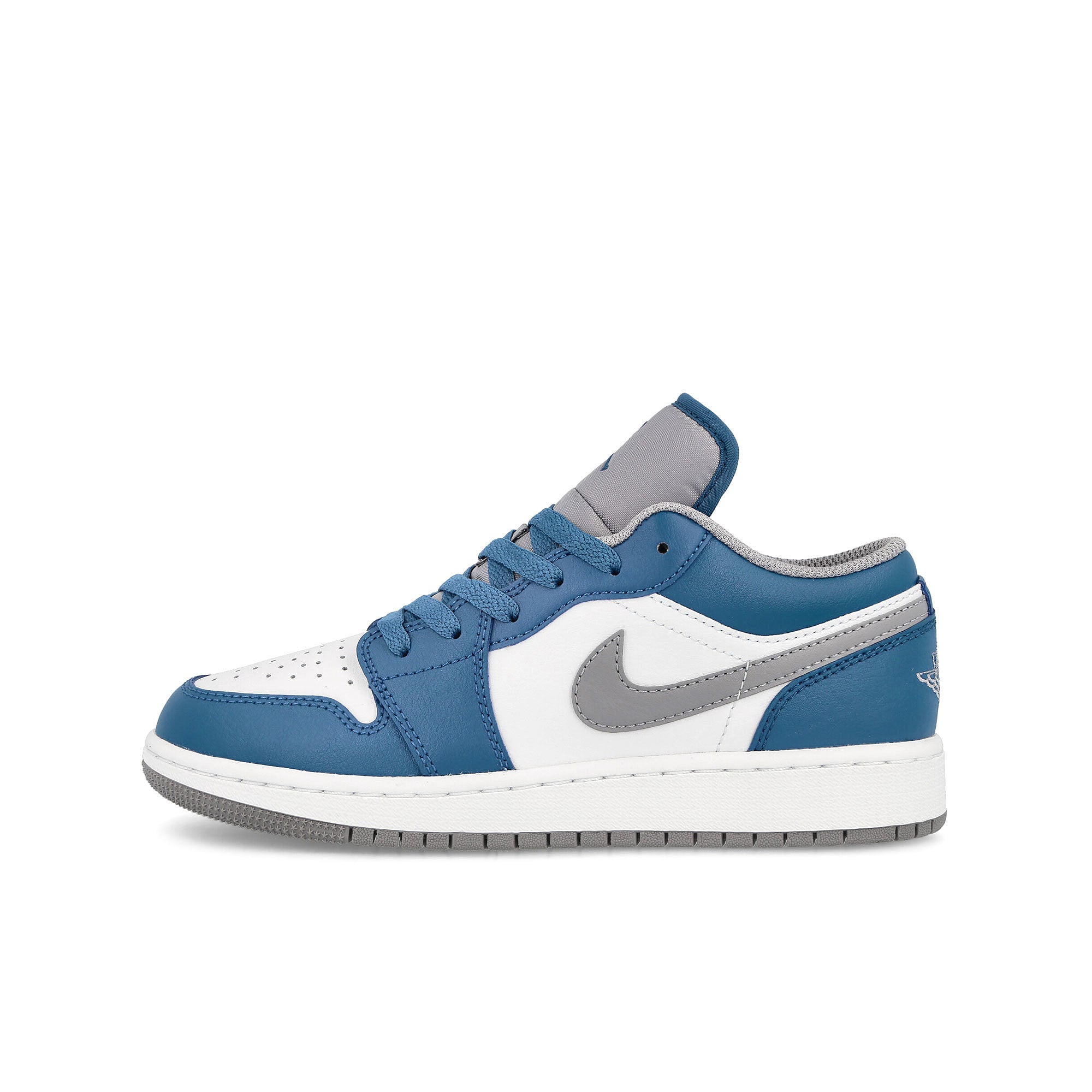 Jordan Air Jordan 1 Low GS True Blue / Cement Grey - White Low Top Sneakers 553560 412 | Overkill