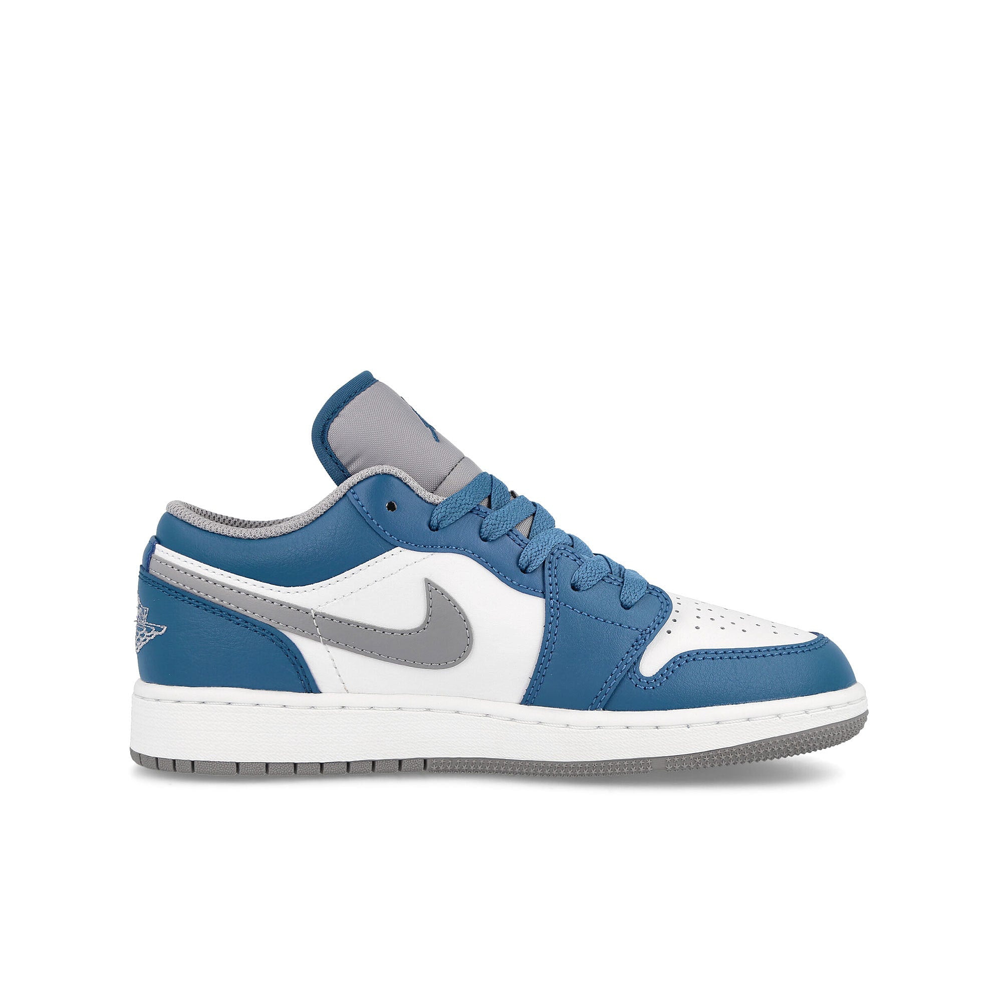 Jordan Air Jordan 1 Low GS True Blue / Cement Grey - White Low Top Sneakers Silhouette | Overkill