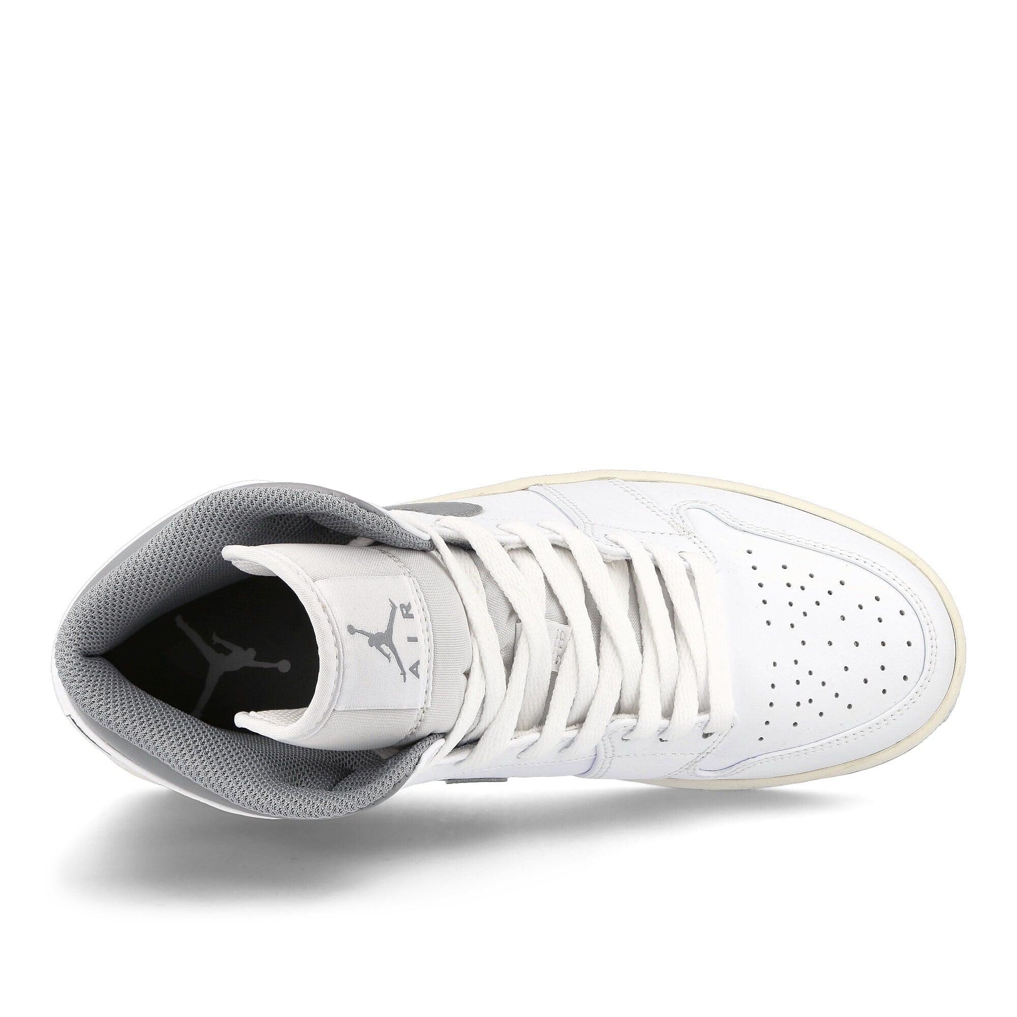 Jordan Air Jordan 1 Mid White / Stealth Mid Top Sneakers Detailfoto | Overkill