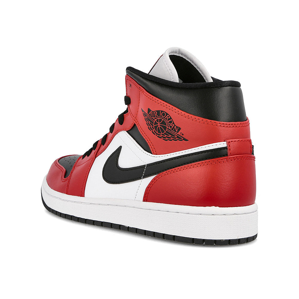 Jordan Air Jordan 1 Mid Black / Black - Gym Red Close-up | Overkill