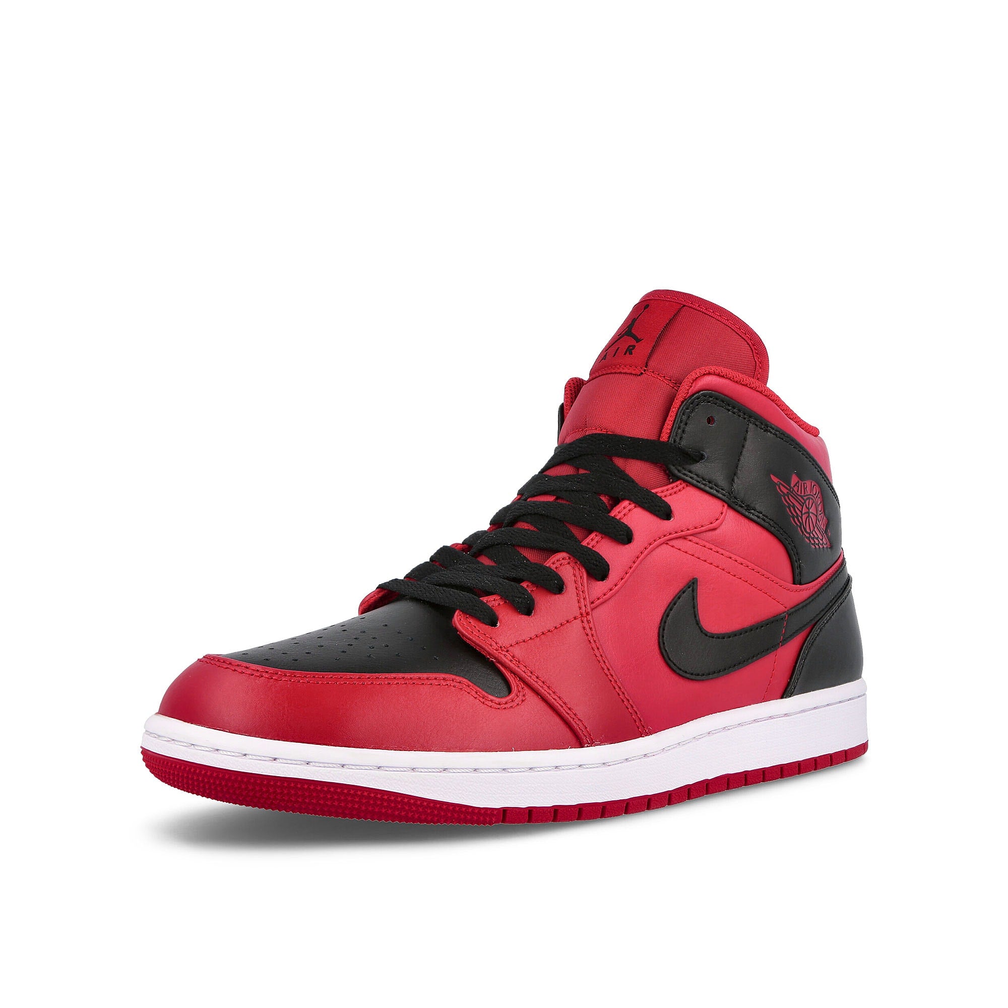 Jordan Air Jordan 1 Mid Gym Red-Black - White Mid Top Sneakers Close Up | Overkill
