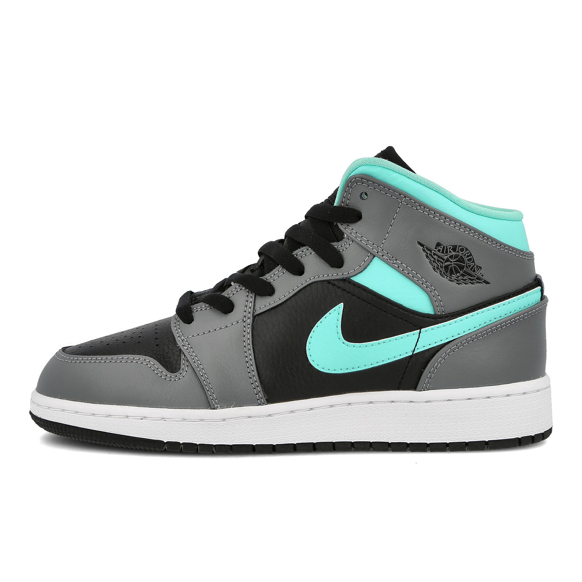 Jordan Air Jordan 1 Mid GS Black / Aurora Green - Smoke Grey 554725 063 | Overkill