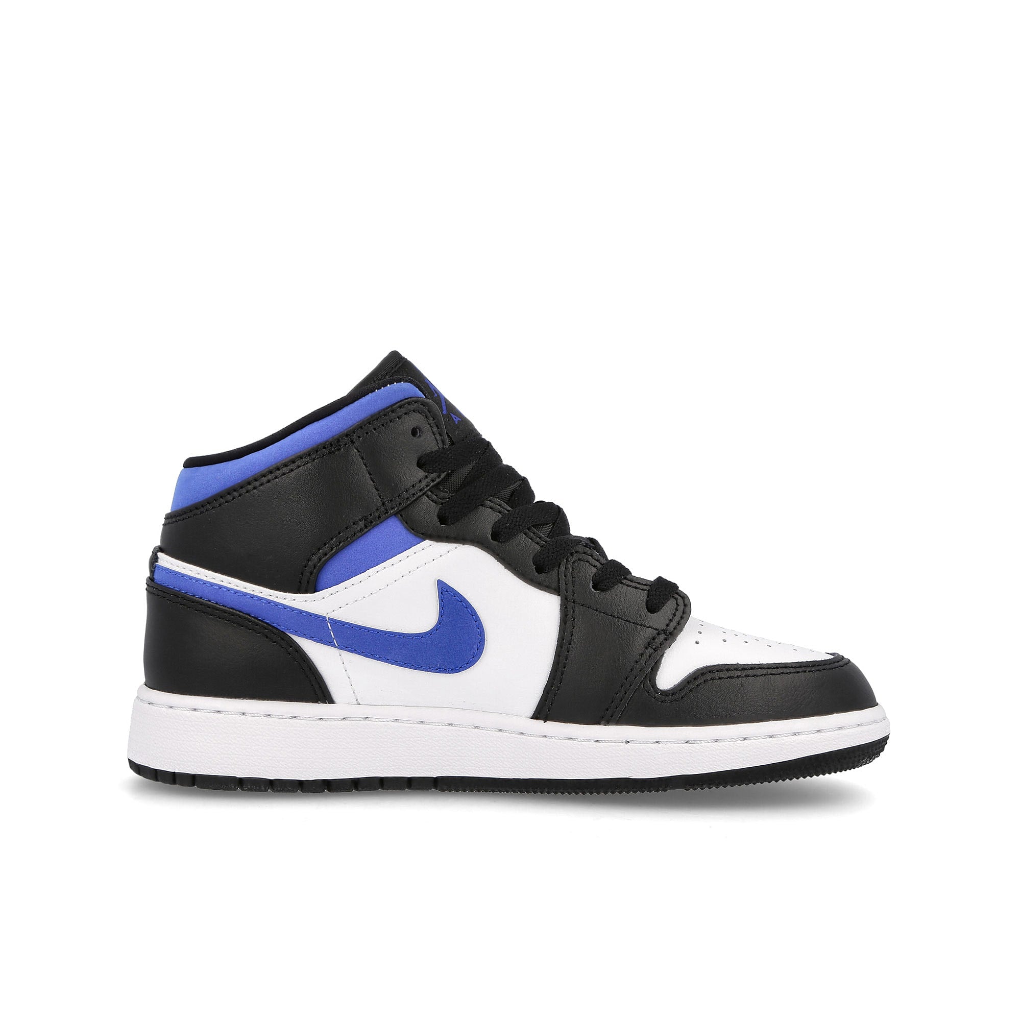 Jordan Air Jordan 1 Mid GS White / Racer Blue - Black Material | Overkill