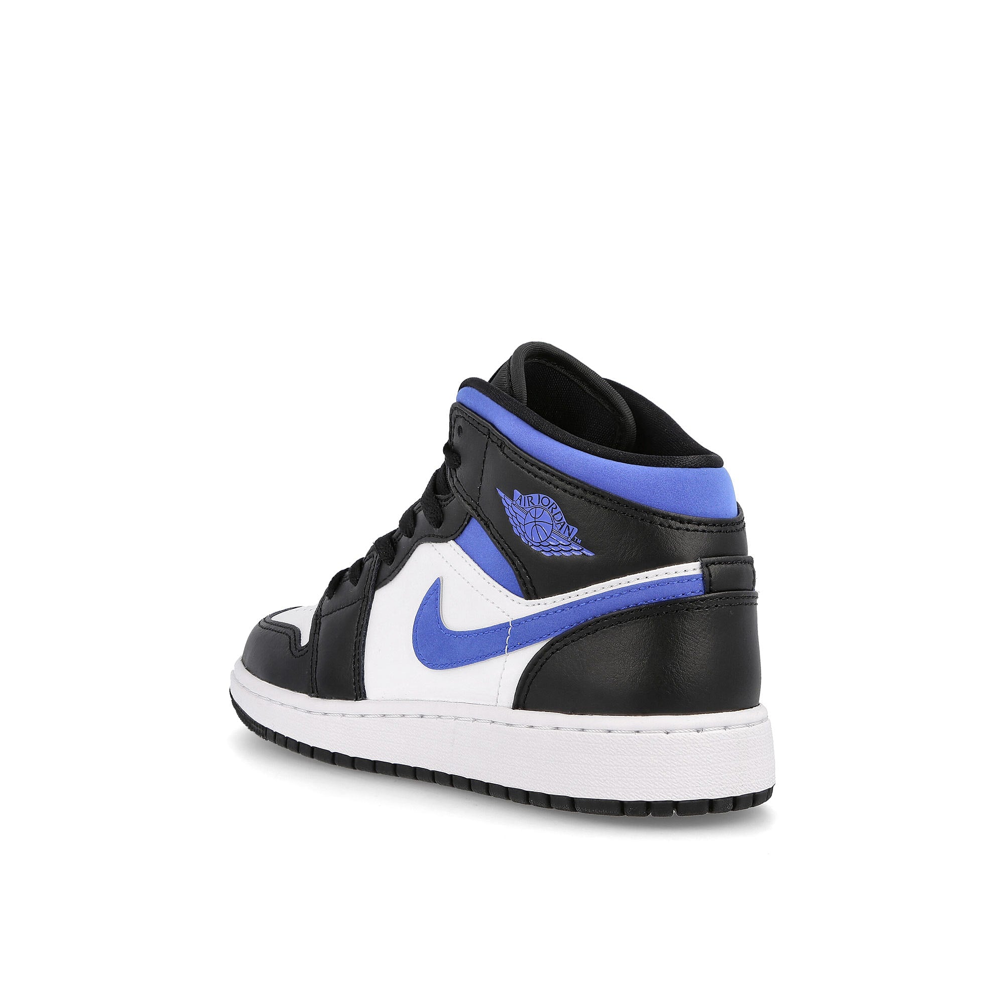 Jordan Air Jordan 1 Mid GS White / Racer Blue - Black Close-up | Overkill