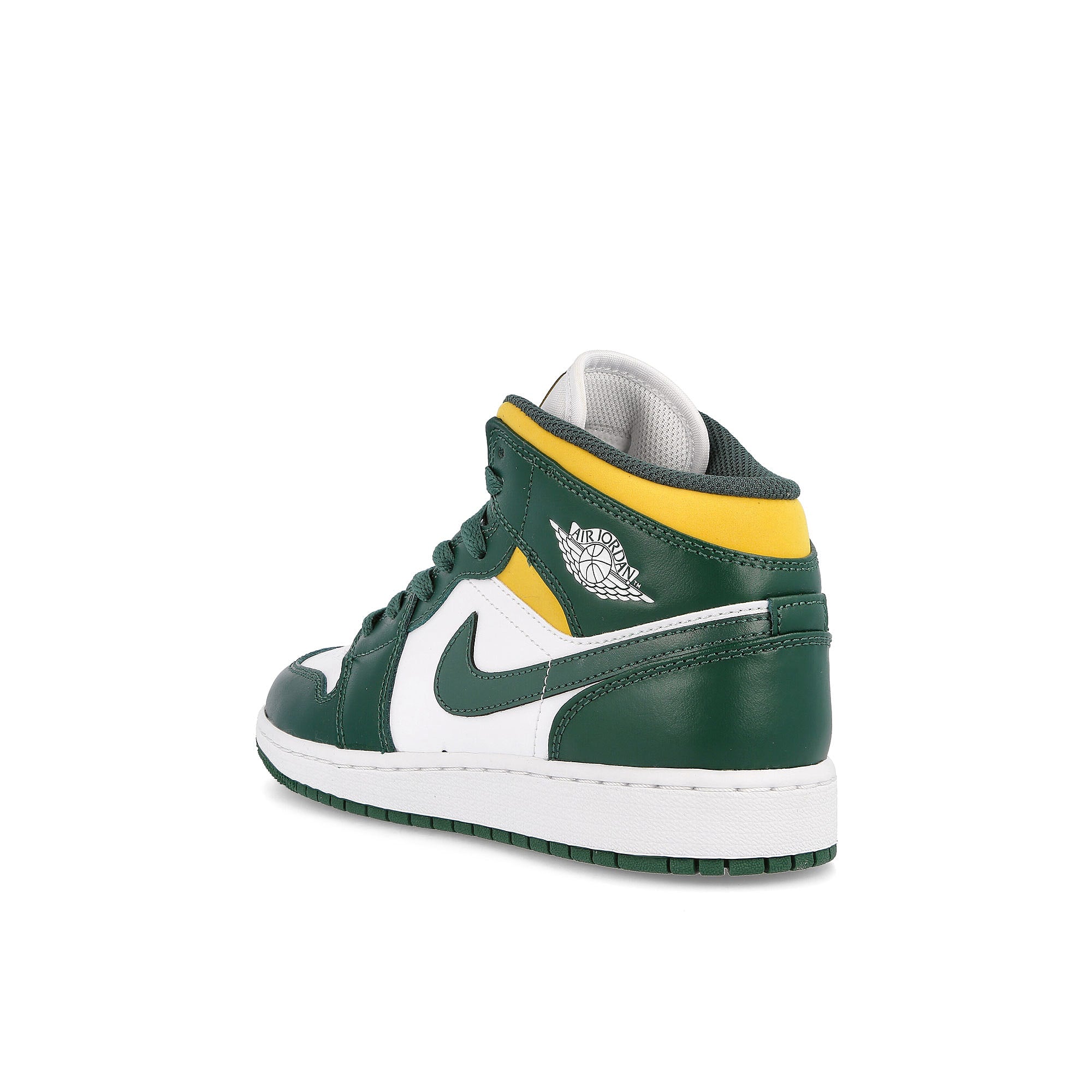 Jordan Air Jordan 1 Mid GS Noble Green / Pollen - White Close-up | Overkill