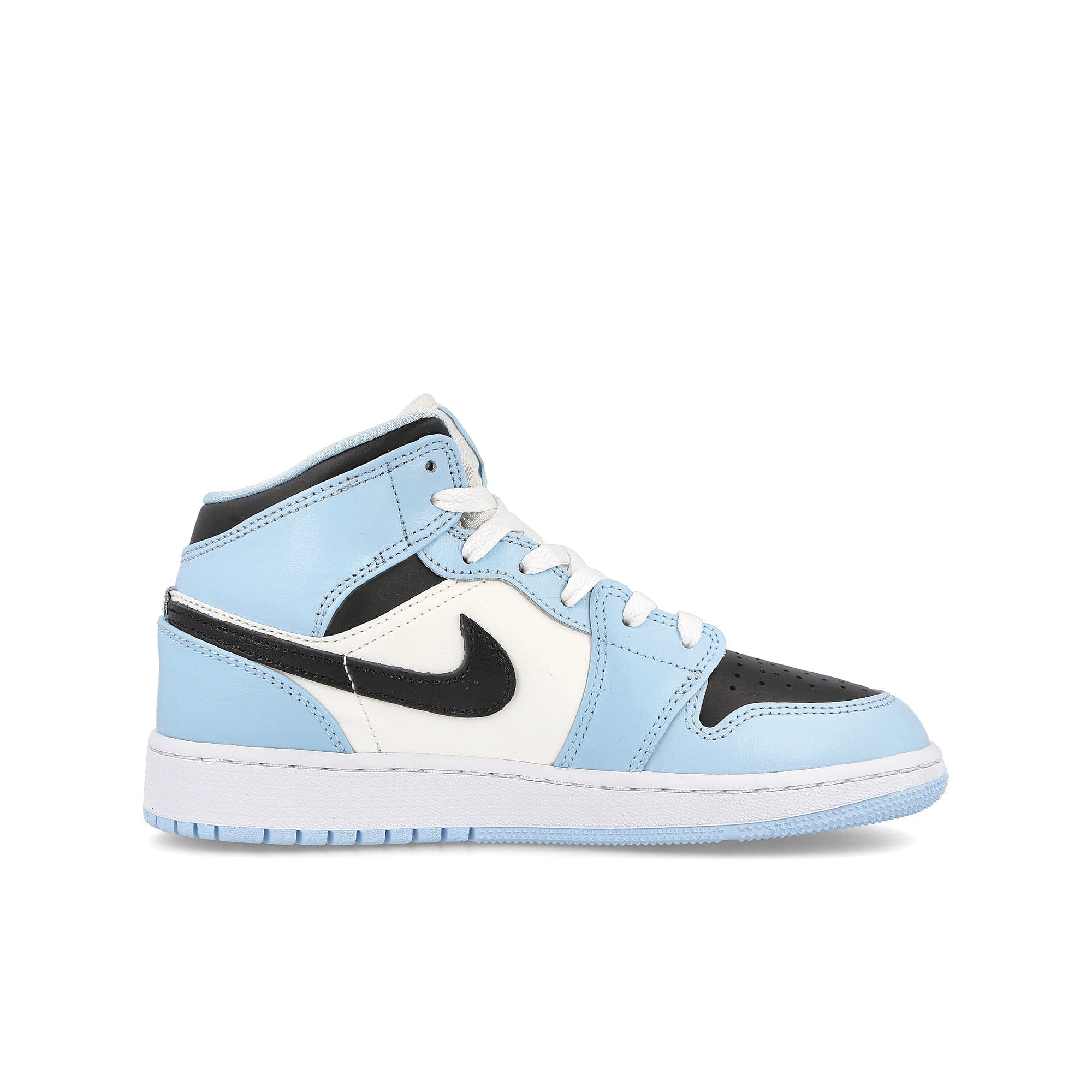 Jordan Air Jordan 1 Mid GS Ice Blue / Black - Sail - White Mid Top Sneakers Silhouette | Overkill