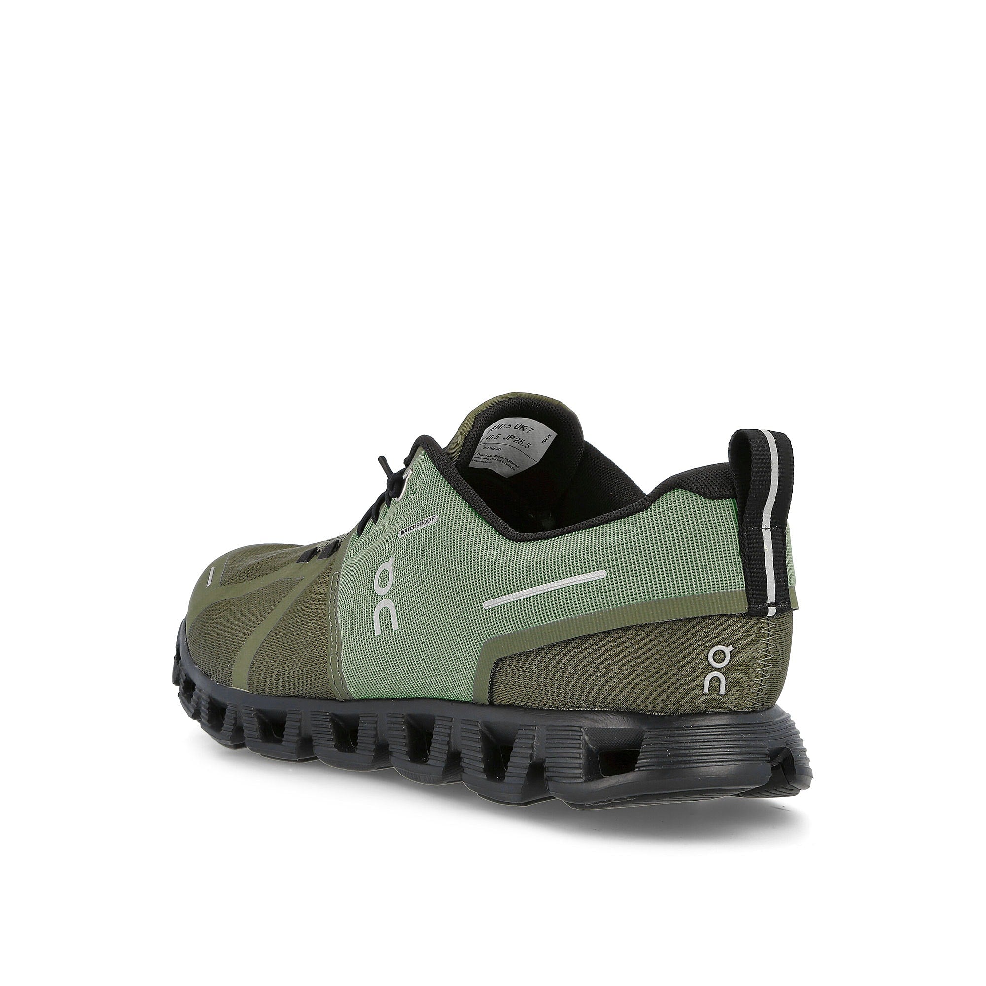 On cloud 5 waterproof Olive-Black Low Top Sneakers Material | Overkill