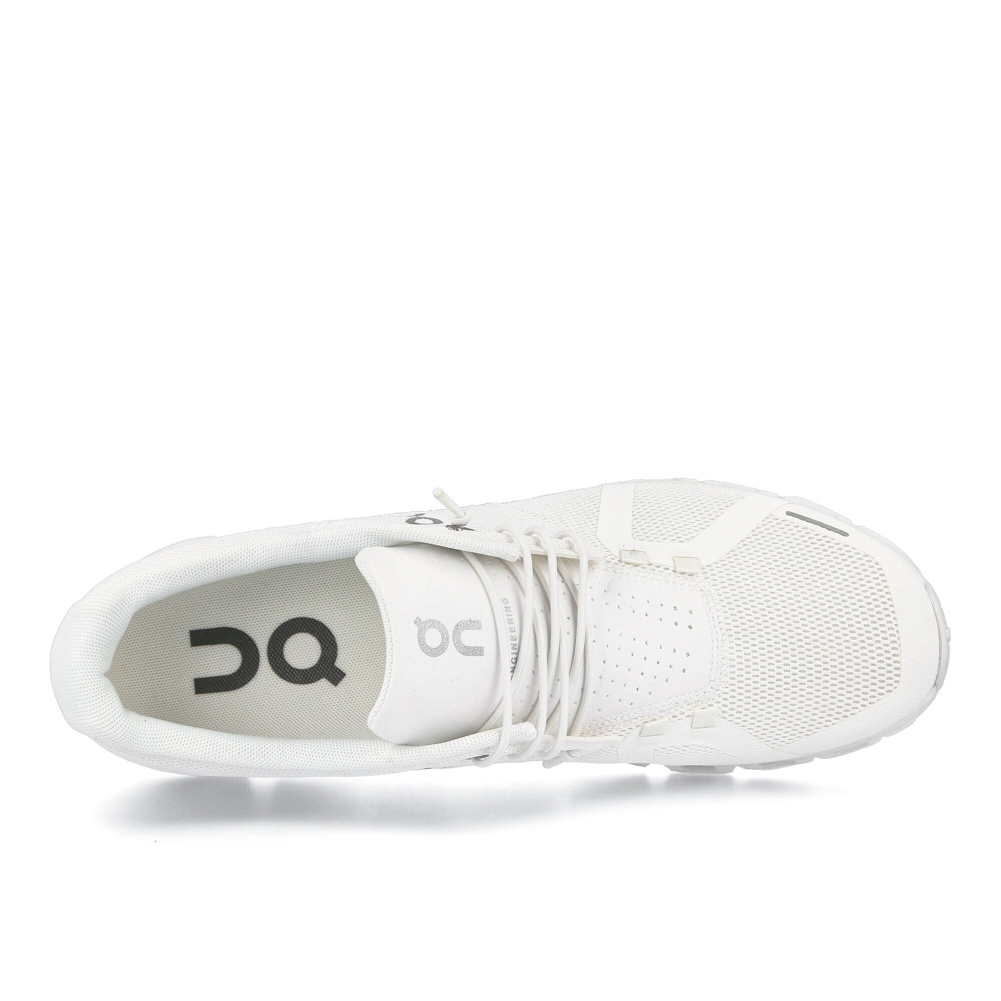 On Cloud 5 All White Low Top Sneakers Detail View 1 | Overkill