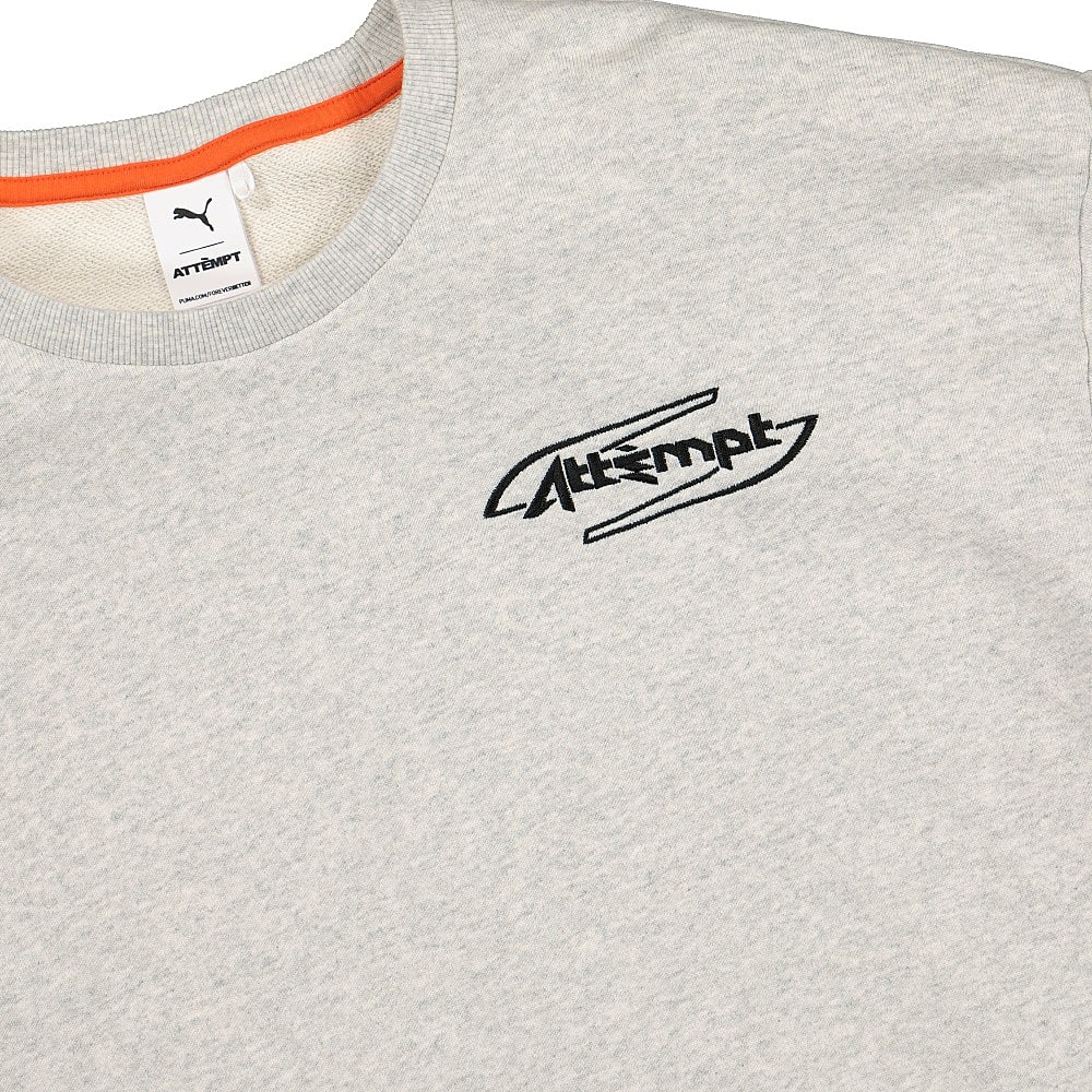 Puma Attempt x Puma Crew Light Gray Heather Sweatshirts Close-up | Overkill
