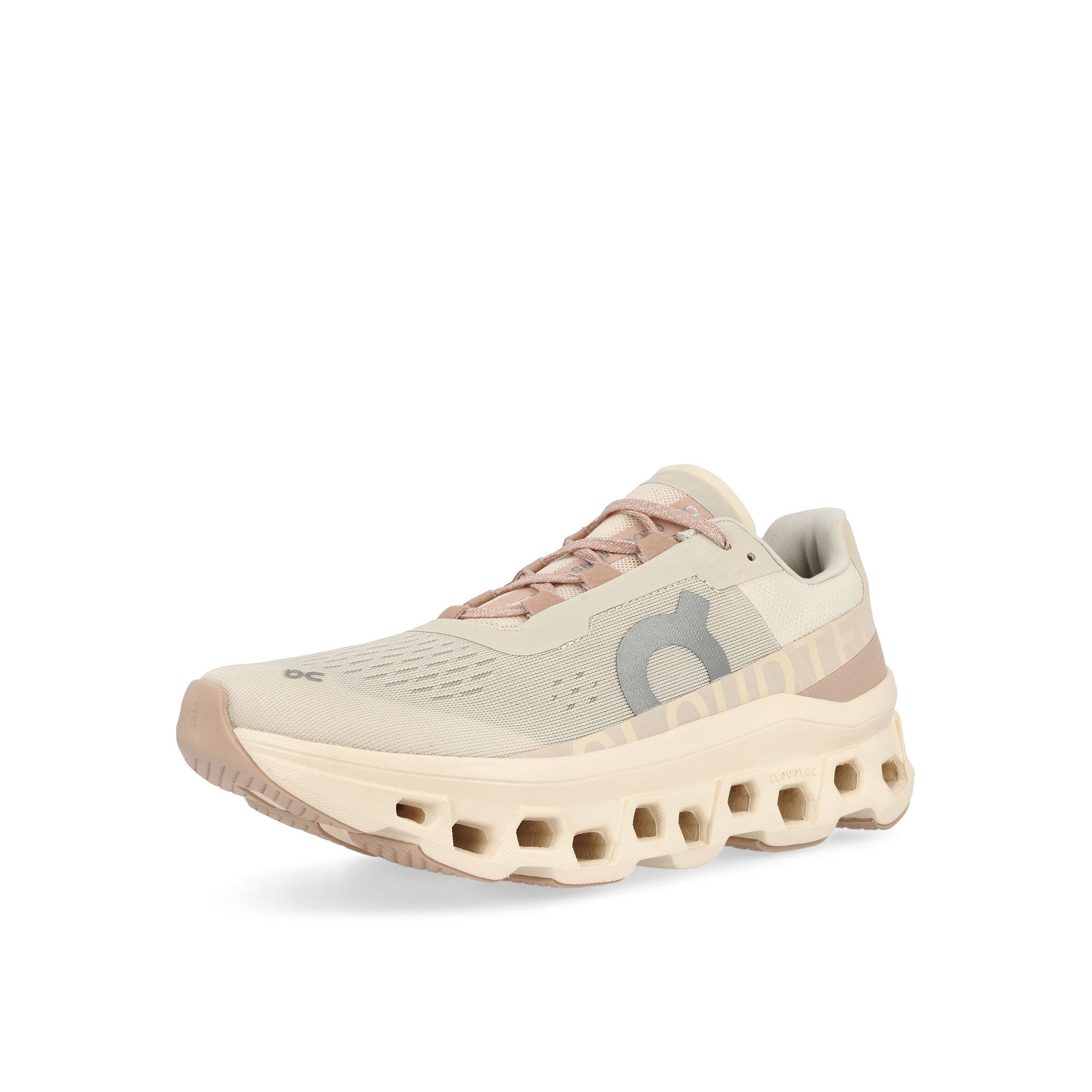 On W Cloudmonster Moon / Fawn Low Top Sneakers Close Up | Overkill