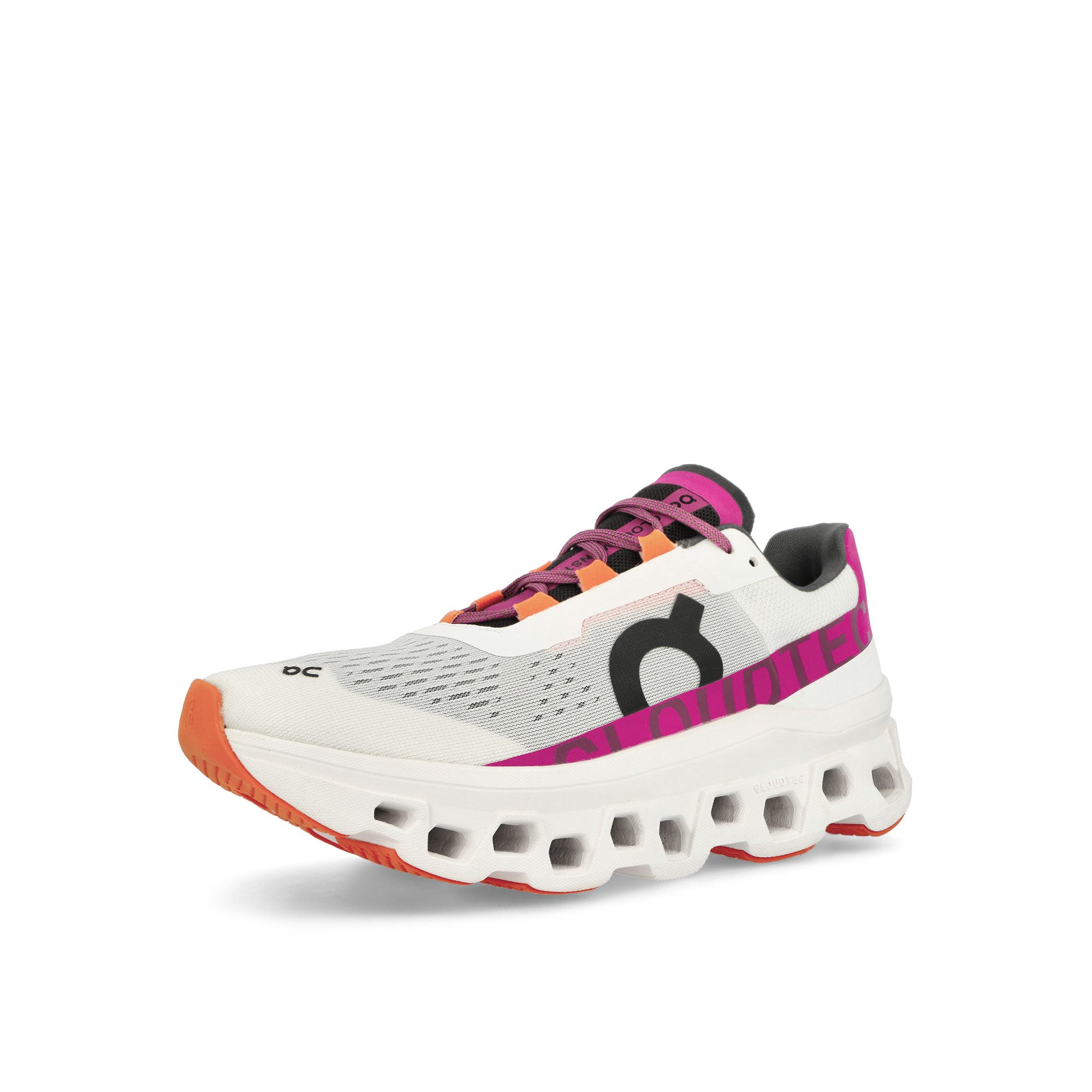 On Cloudmonster Undyed - White / Aurora Low Top Sneakers Close Up | Overkill