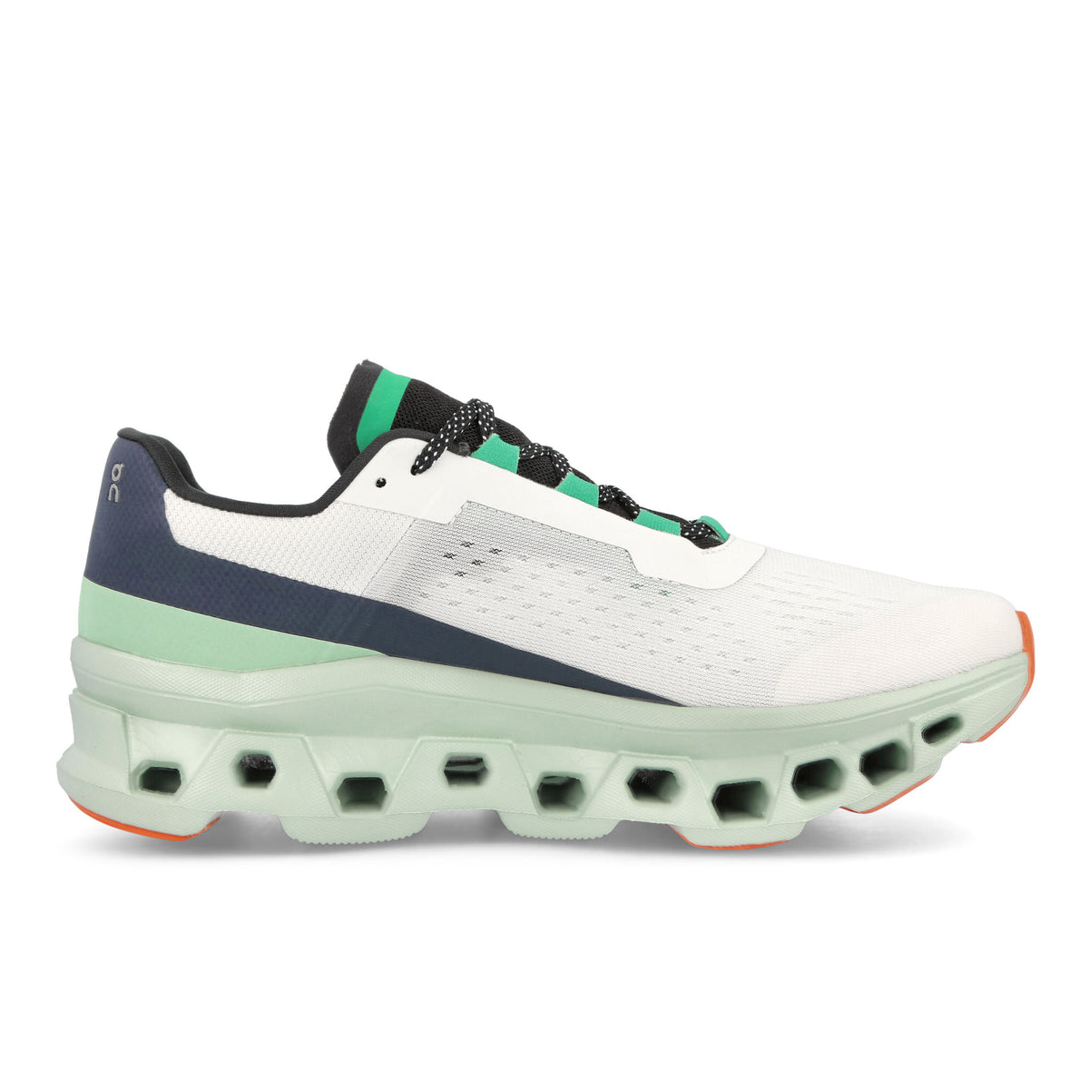 On Cloudmonster Undyed-White / Creek Low Top Sneakers Silhouette | Overkill