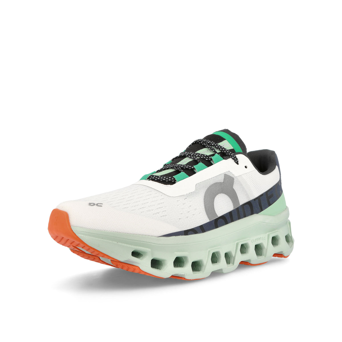 On Cloudmonster Undyed-White / Creek Low Top Sneakers Close Up | Overkill