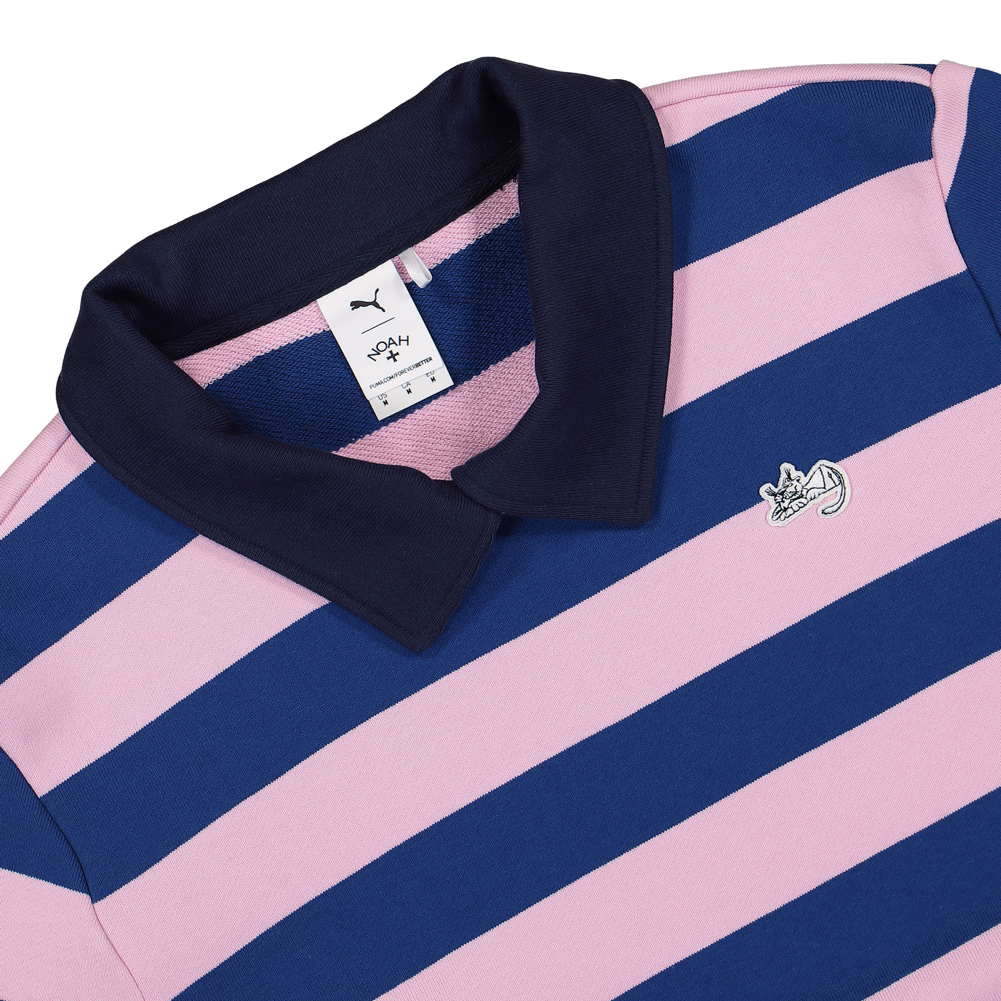 Puma Noah x Puma Stripe Crew Pink Lavendar Sweatshirts Close-up | Overkill