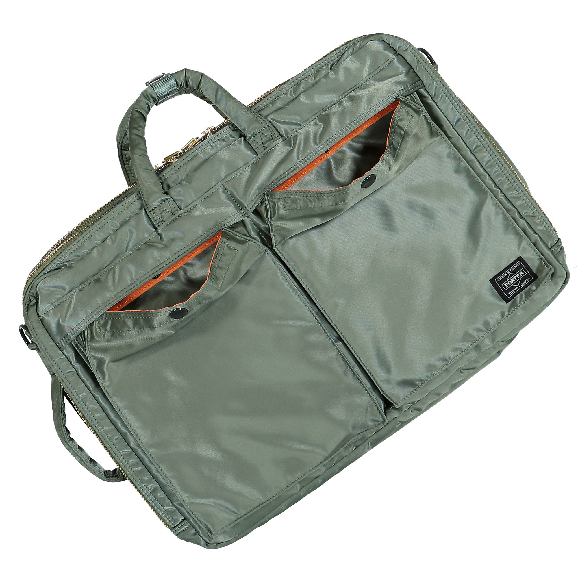 Porter-Yoshida & Co. Tanker 3Way Briefcase Sage Green Briefcases & Messenger Bags Material | Overkill