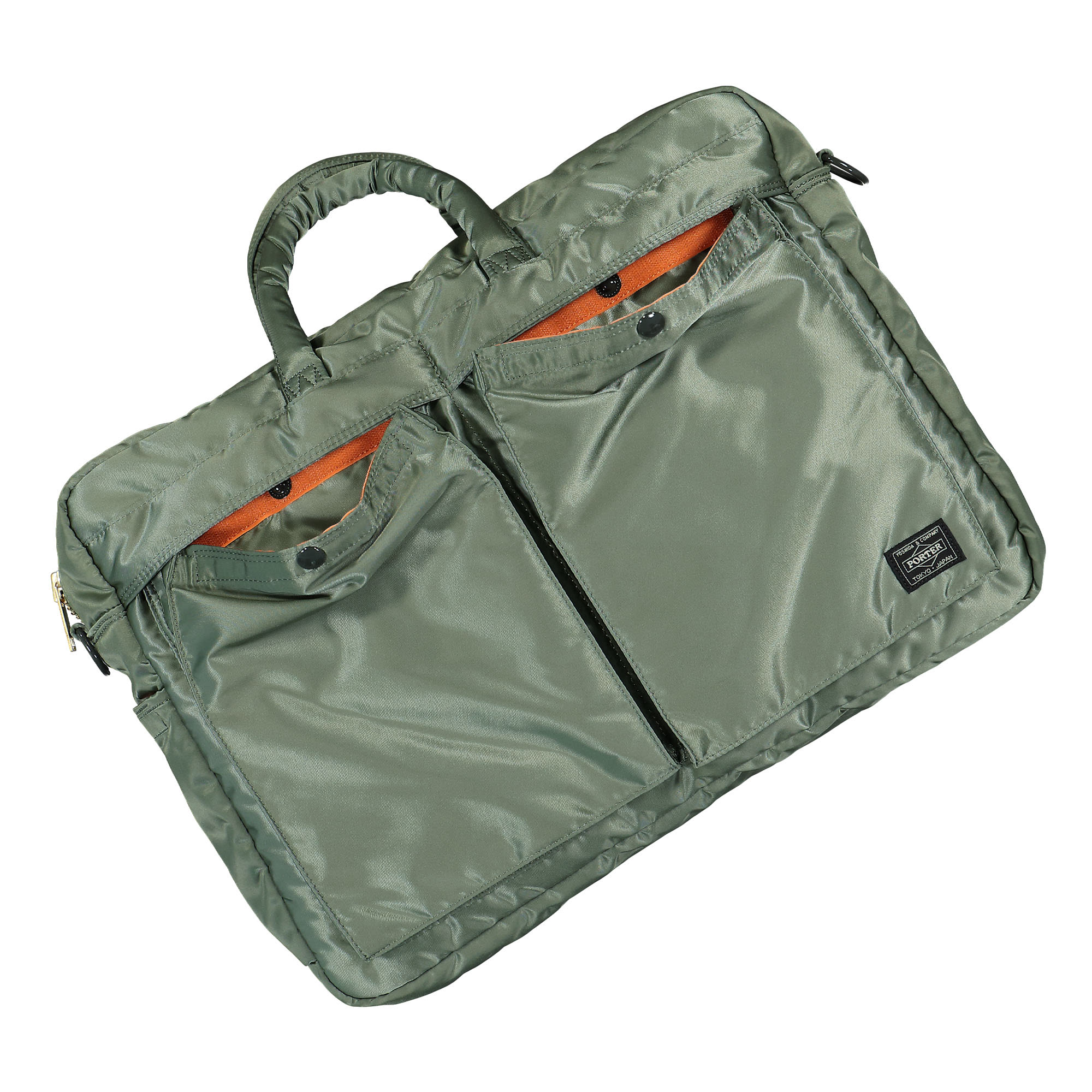 Porter-Yoshida & Co. Tanker 2Way Overnight Briefcase Sage Green Briefcases & Messenger Bags Material | Overkill