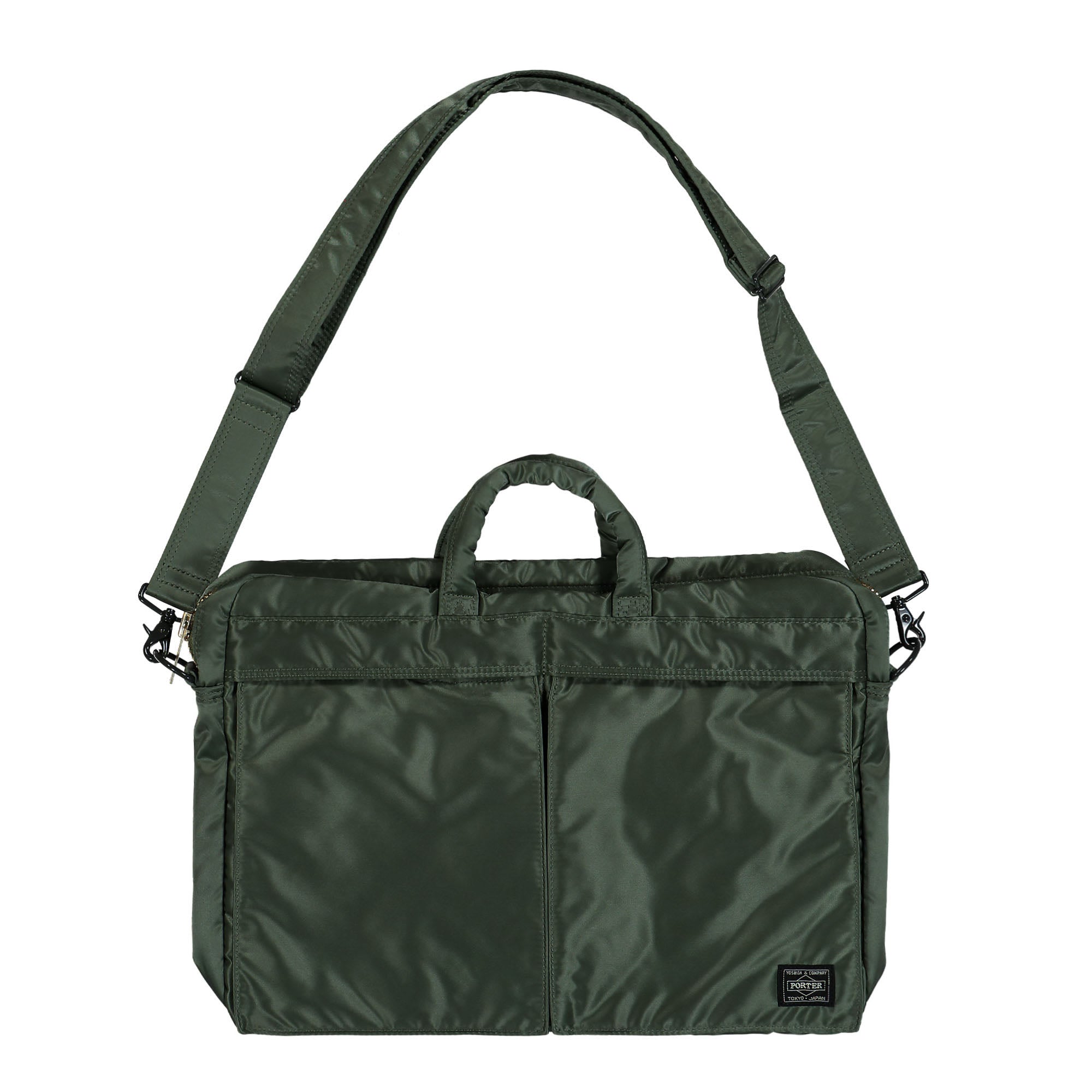 Porter-Yoshida & Co. Tanker 2Way Briefcase Sage Green Briefcases & Messenger Bags Close-up | Overkill