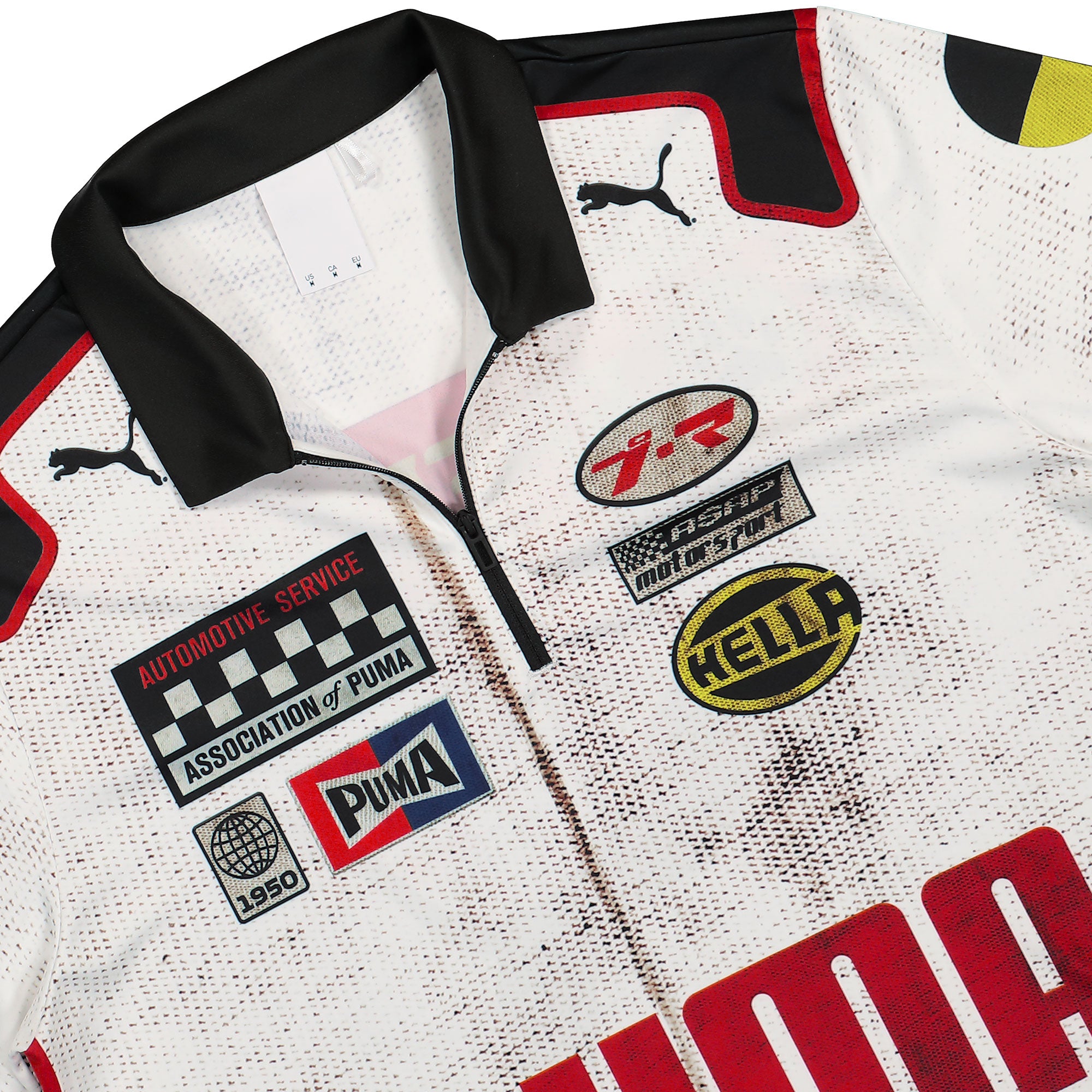 Puma Team Zip Polo Puma White Polo Shirts Close-up | Overkill