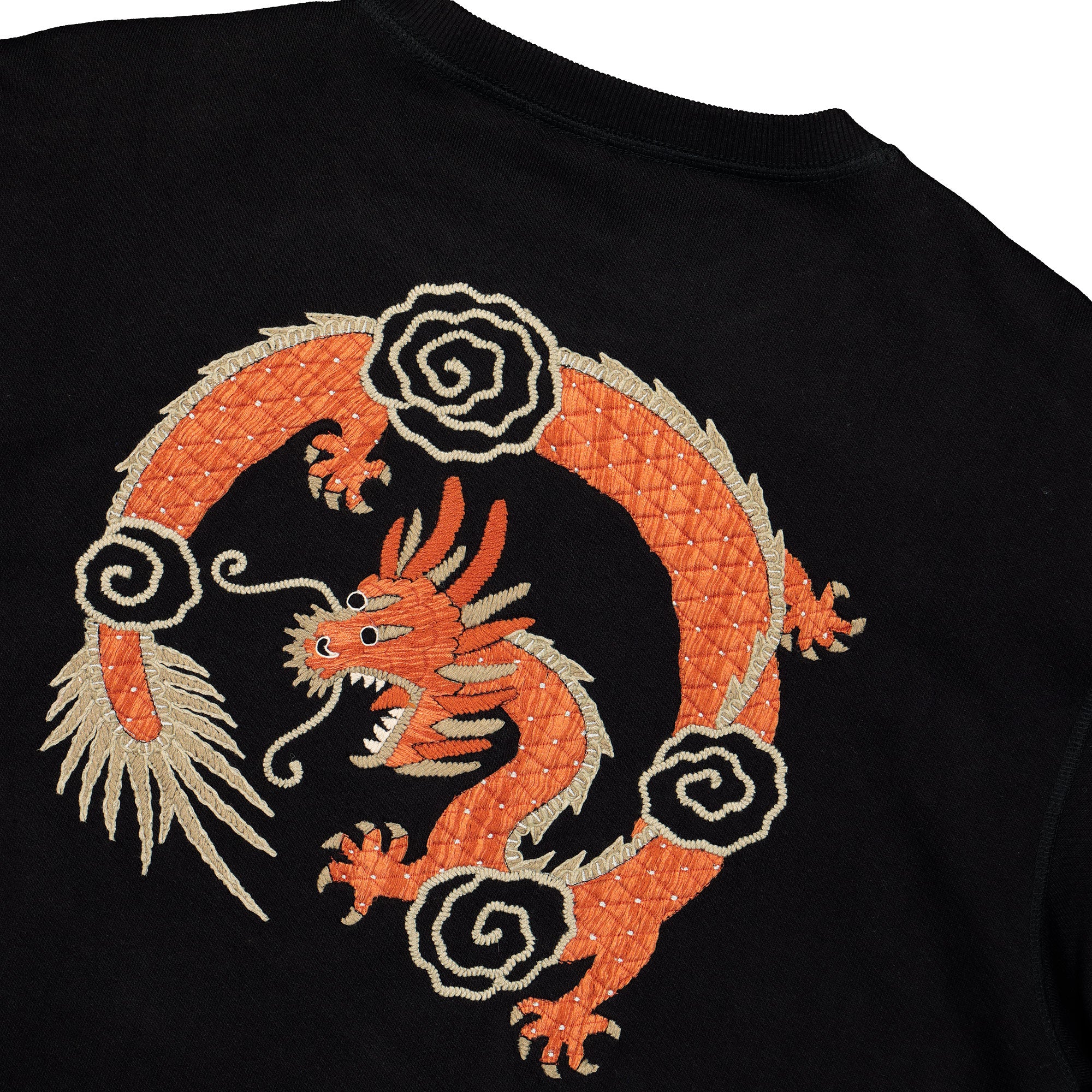 Maharishi Souvenir Organic Crew Sweat Black Sweatshirts 6351 Detail View 1 | Overkill