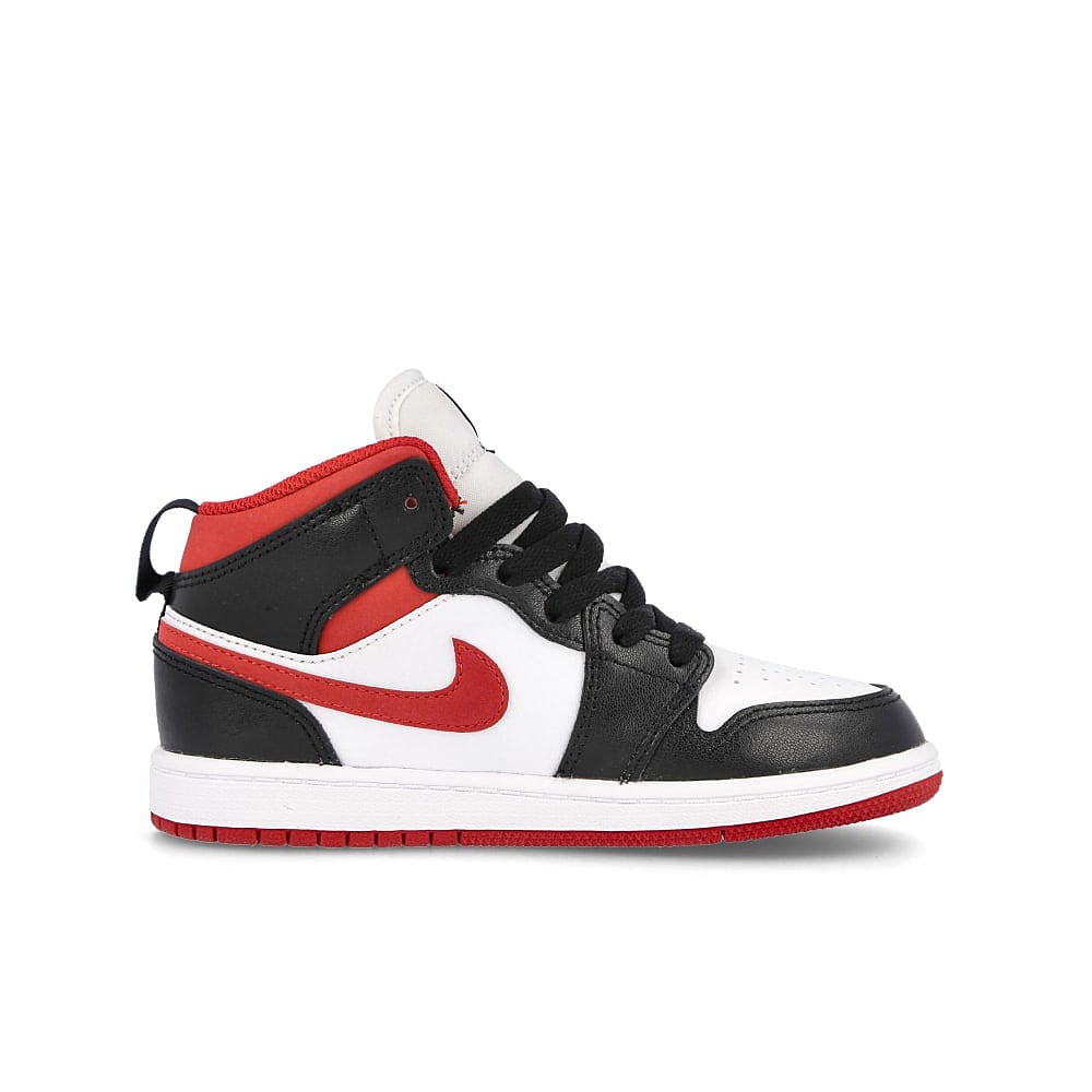 Jordan Air Jordan 1 Mid PS White / Gym Red - Black Material | Overkill