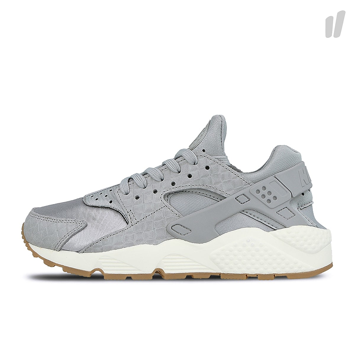 Nike wmns air huarache run premium Wolf Grey / Wolf Grey - Sail - Gum Medium Brown Sneakers 683818 012 | Overkill