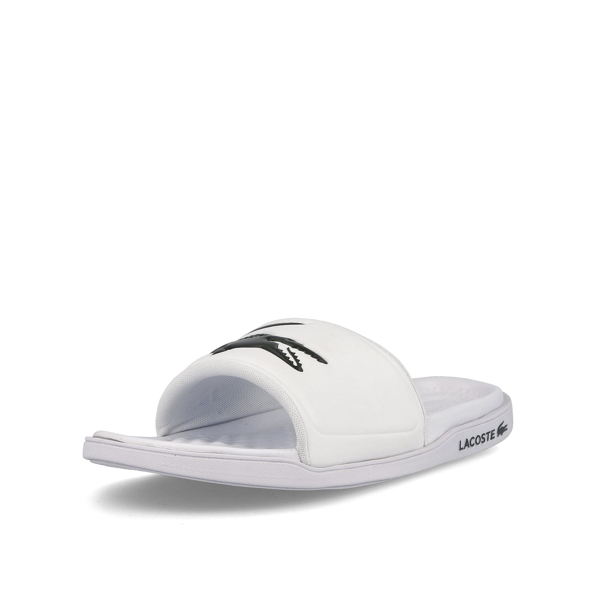 Lacoste croco dualiste White Slides, Sandals & Slippers Close Up | Overkill